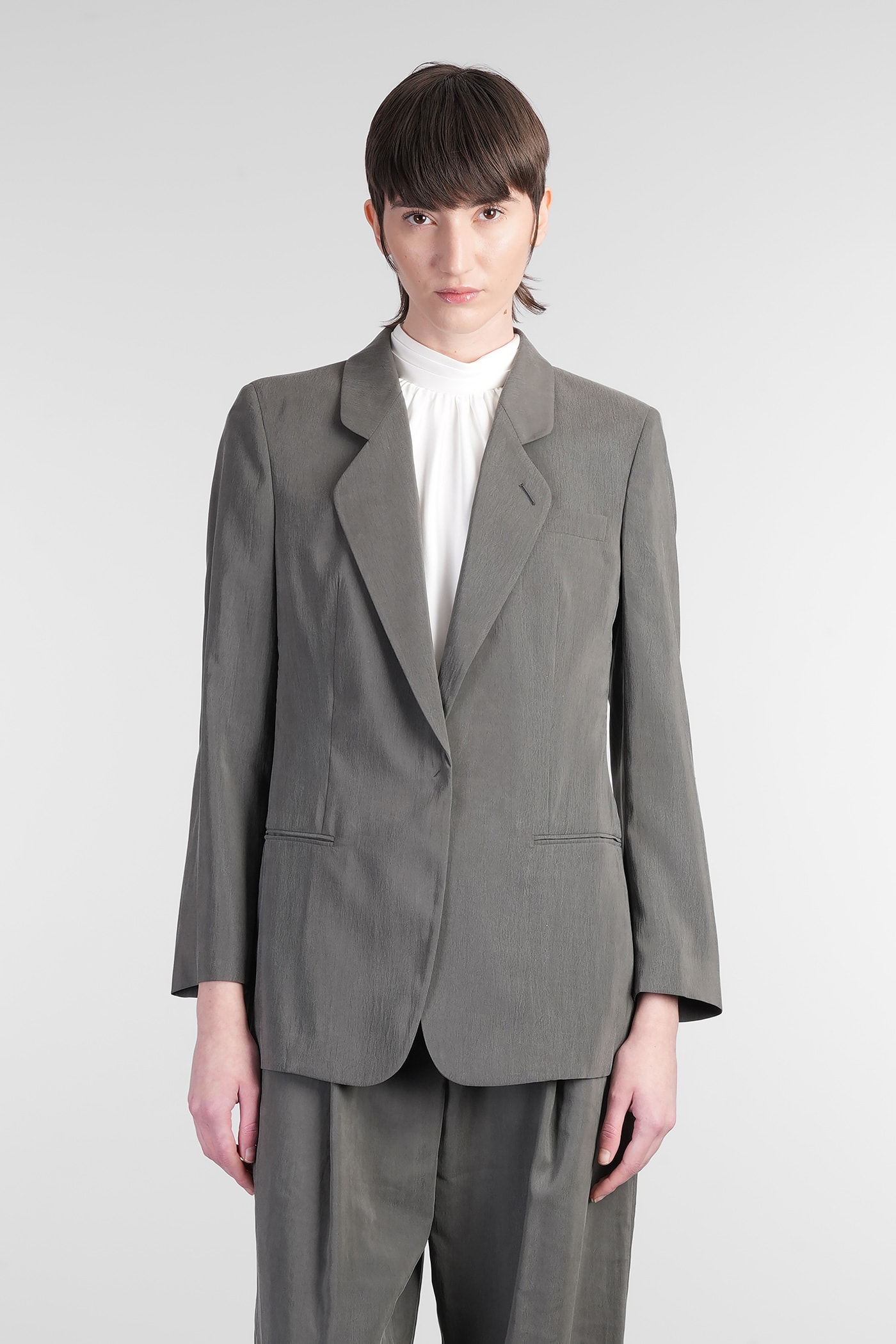 Giorgio Armani Blazer In Green Silk