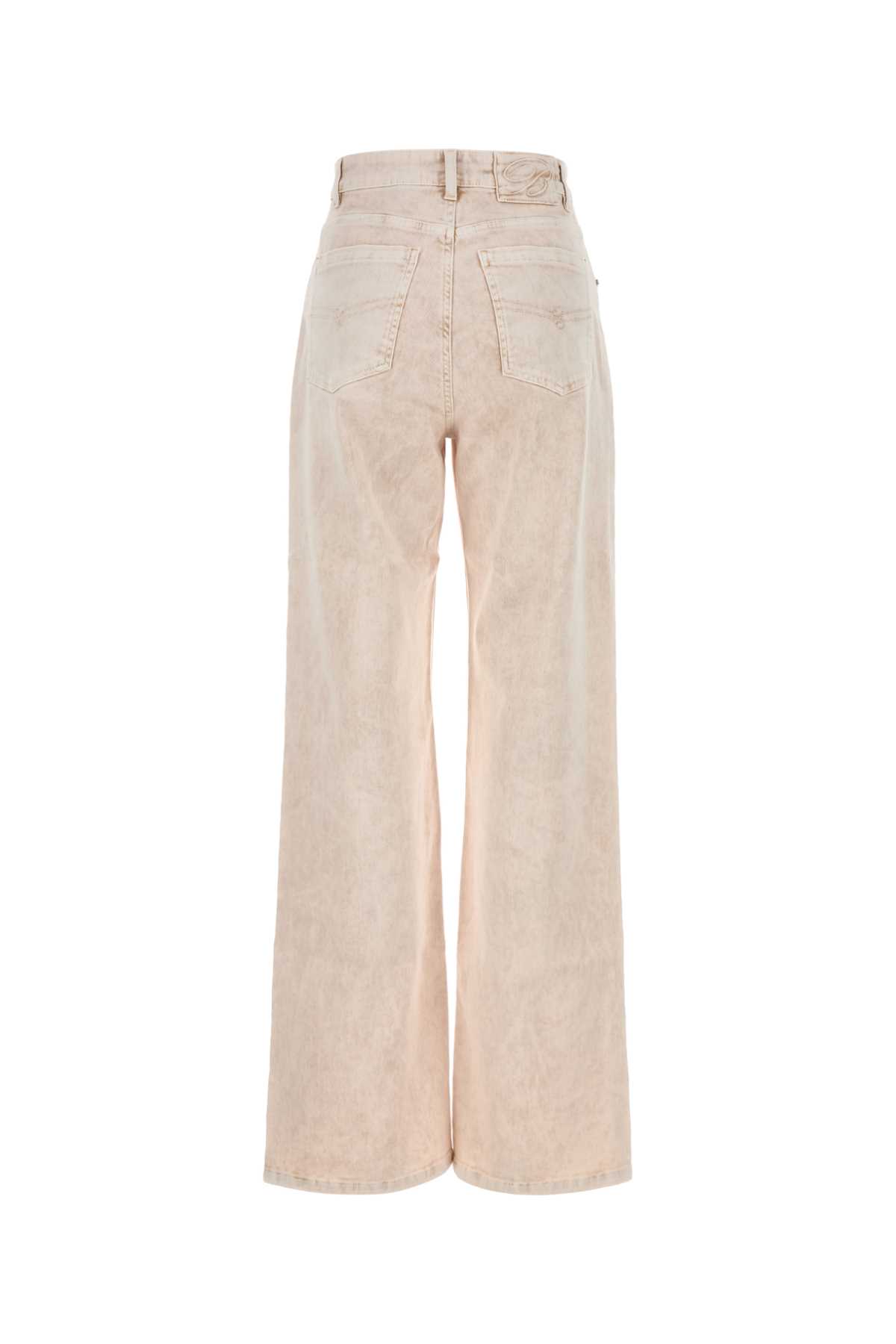 Blumarine Melange Light Pink Stretch Denim Jeans In Windrose