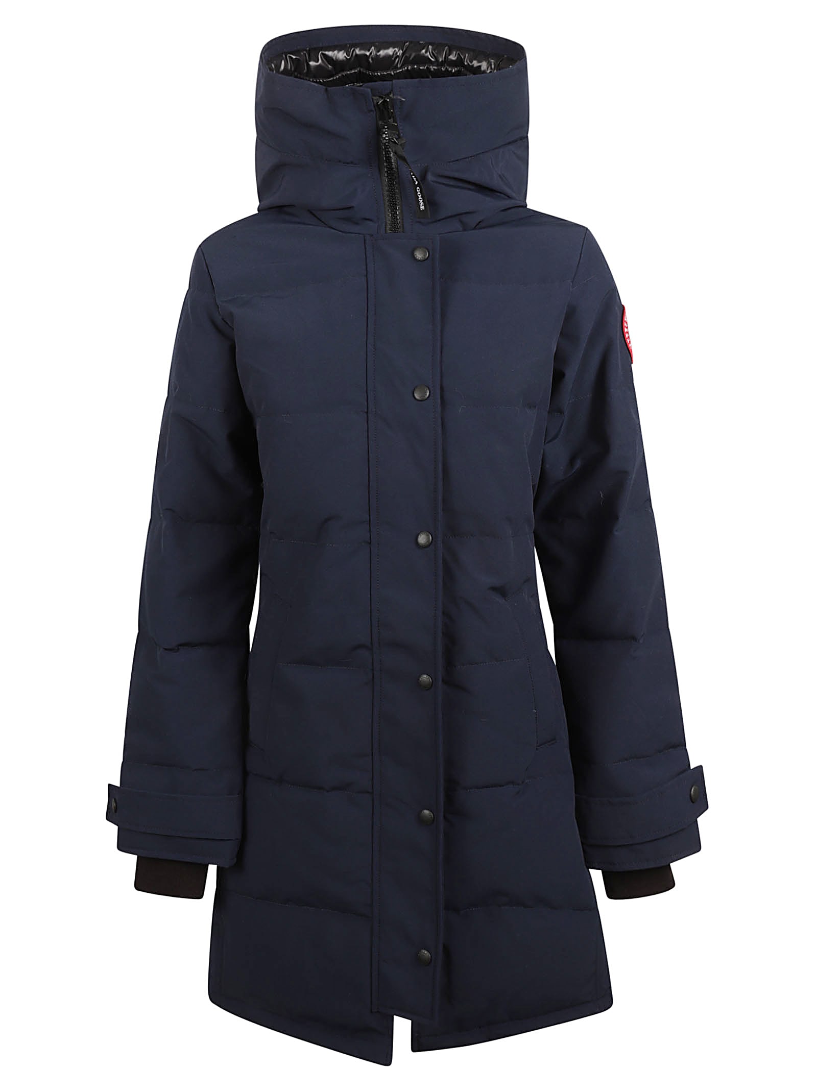 Shop Canada Goose Hooded Buttoned Parka In Atlantic Navy