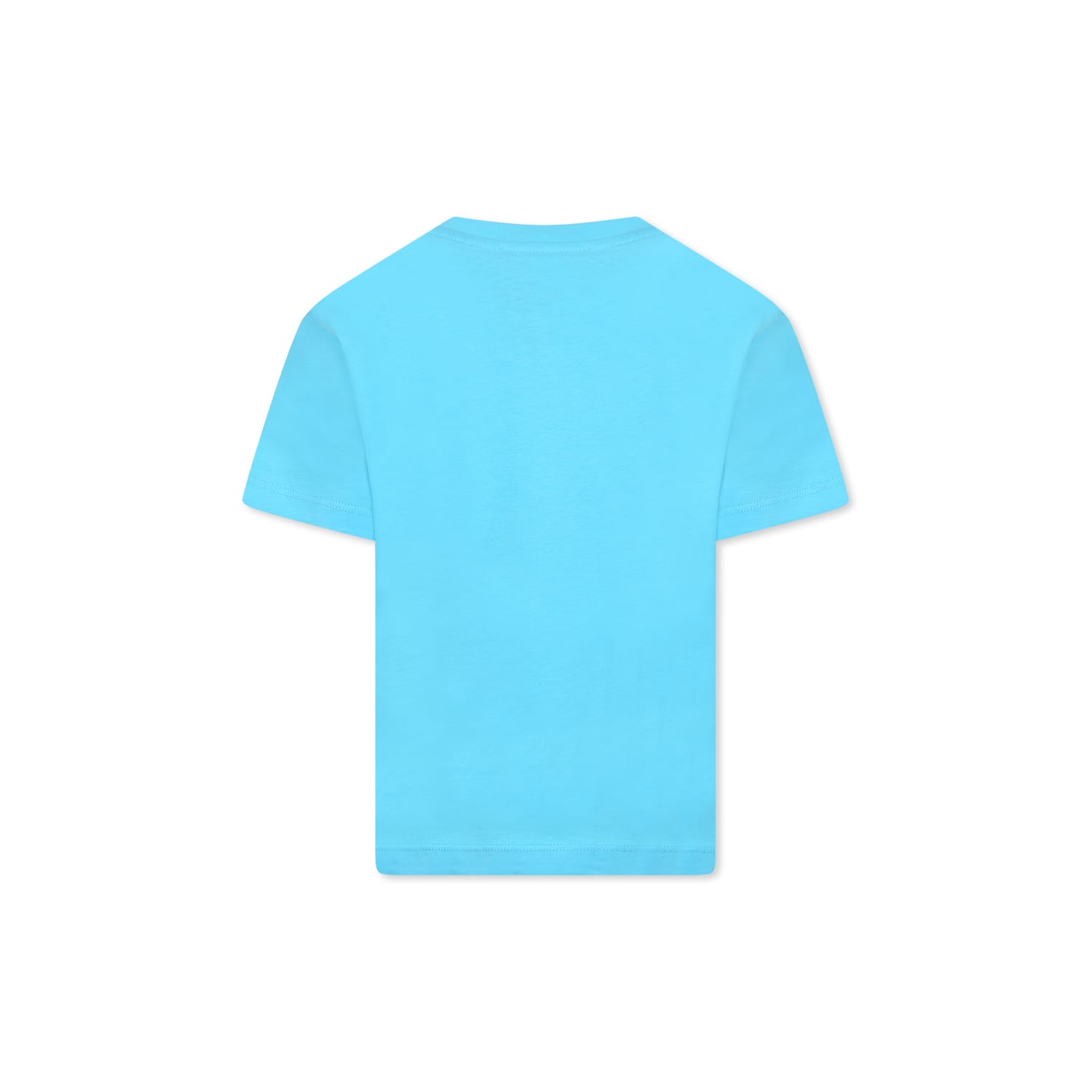 Msgm Light Blue T-shirt For Kids With Logo In Light Blue