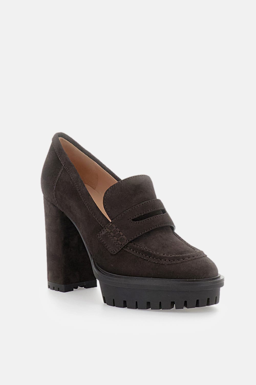 Gianvito Rossi Loafer-style Platform Heeled Pumps In Brown