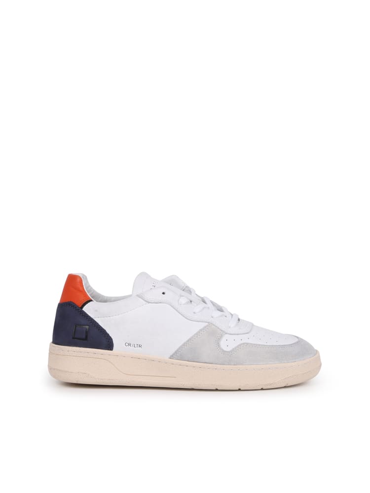 D.A.T.E. Low-top Sneakers In White And Blue Leather And Suede