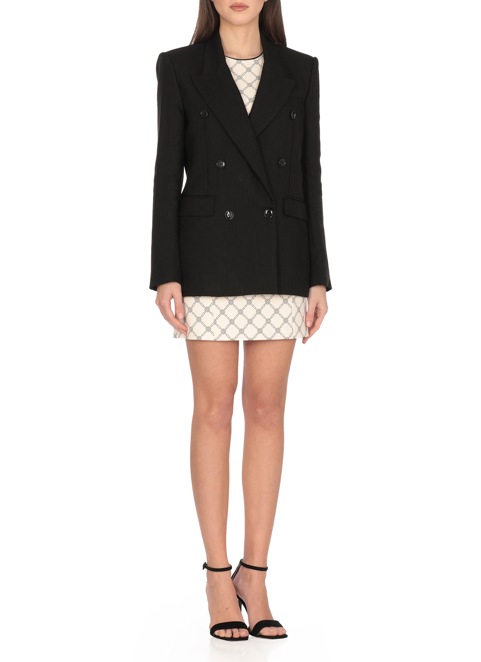 Elisabetta Franchi Double-breasted Crpe Satin Blazer