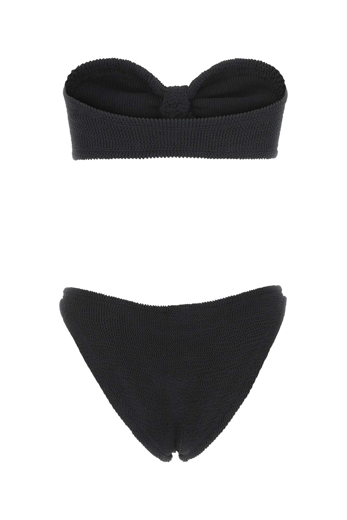 Hunza G Black Stretch Nylon Jean Bikini In Black