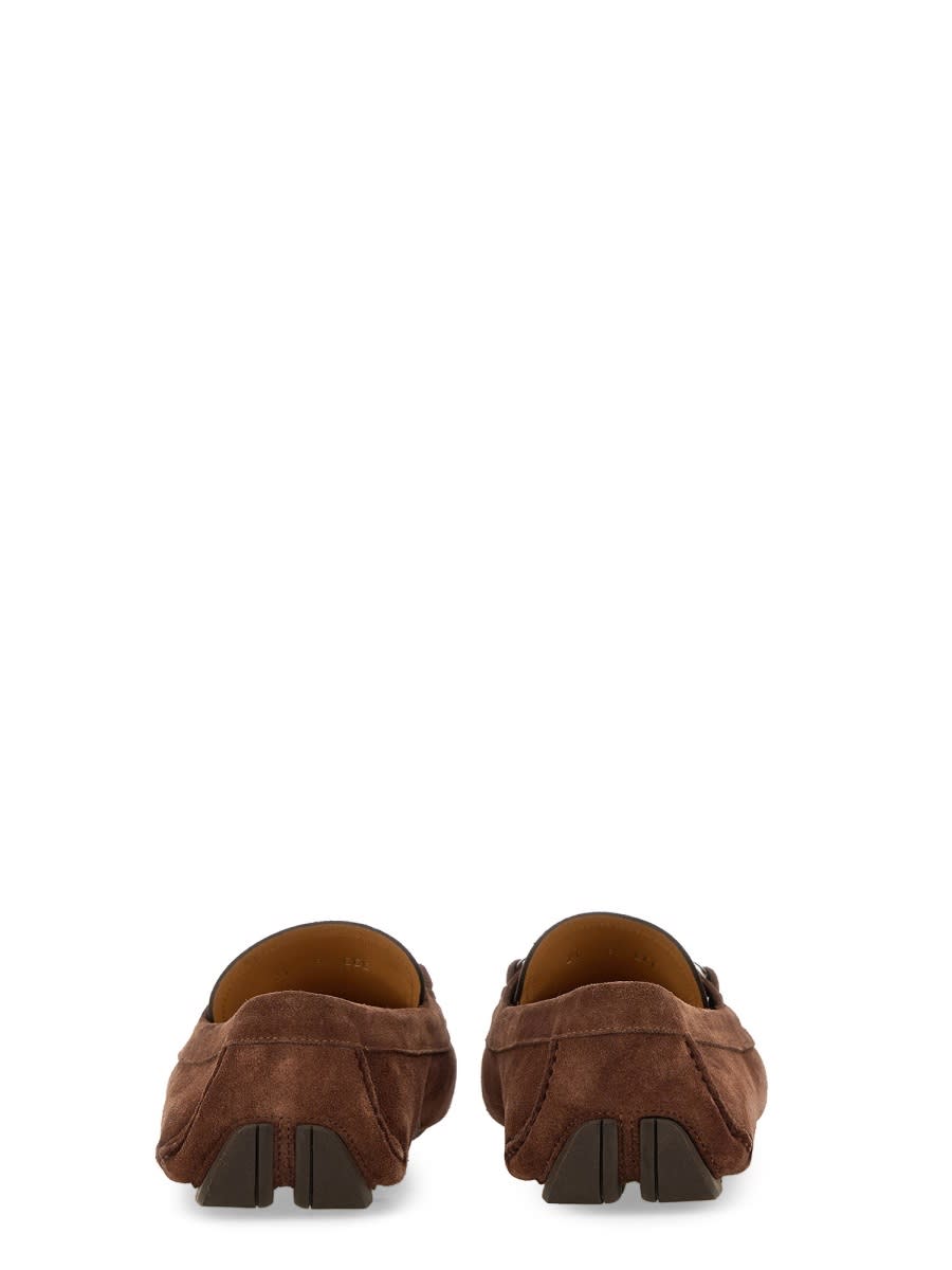 Shop Ferragamo Moccasin Ornament Gancini In Brown