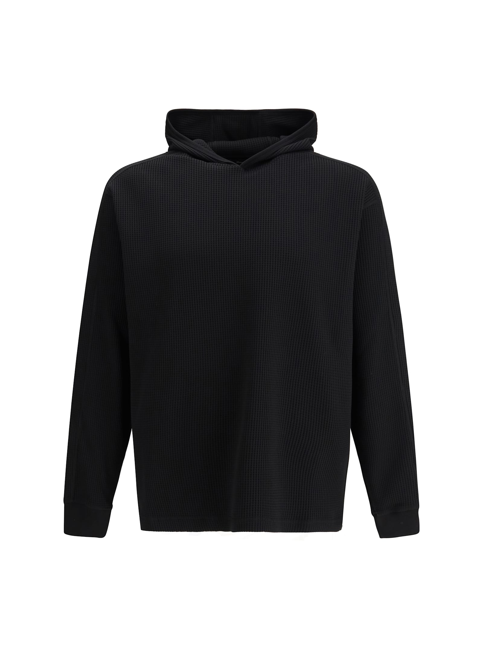 Herno Laminar Sweatshirt In Honeycomb Cotton Jersey In Black