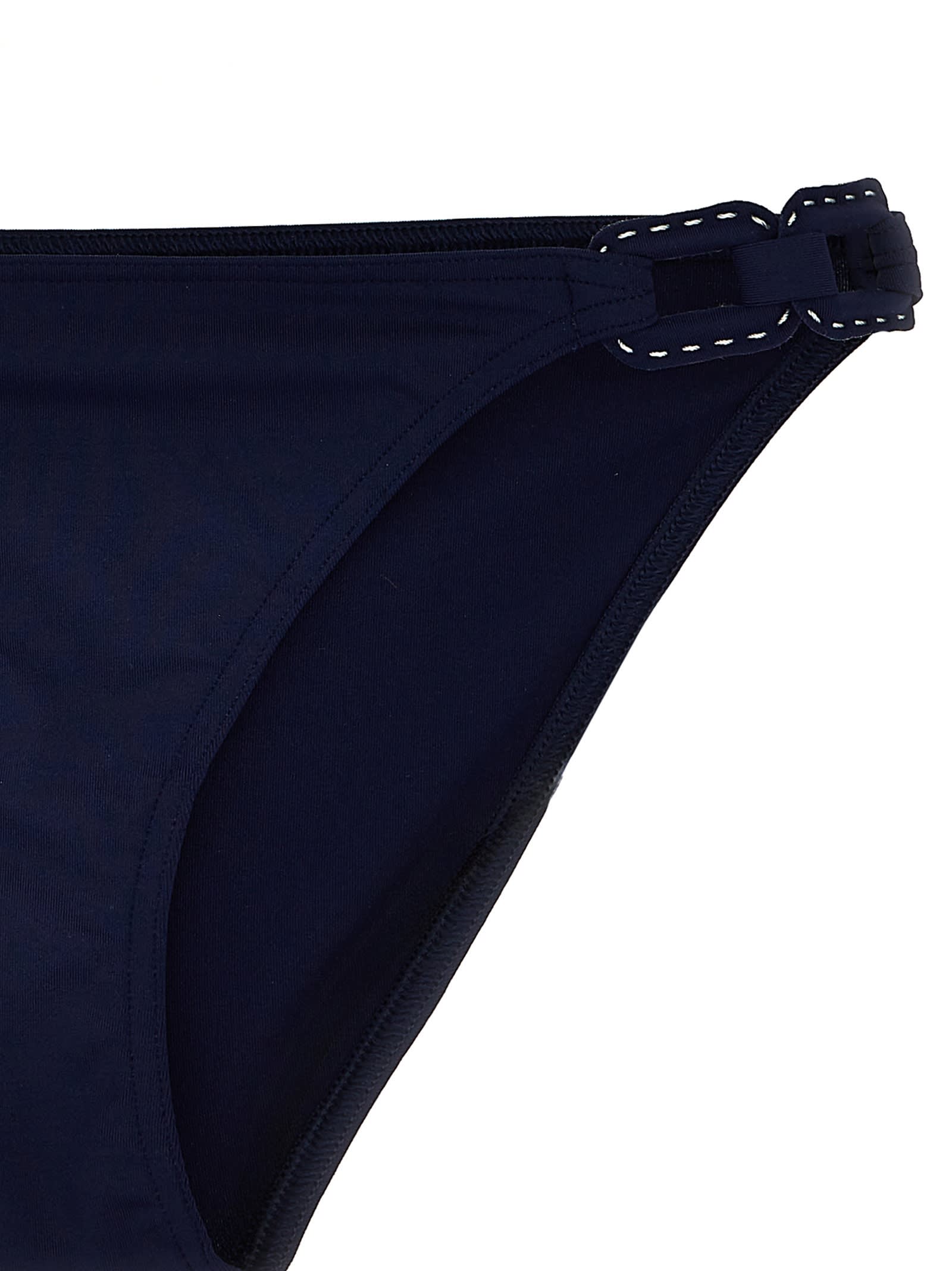 Eres "riviera" Buckle-stitched Bikini Bottoms In Blue