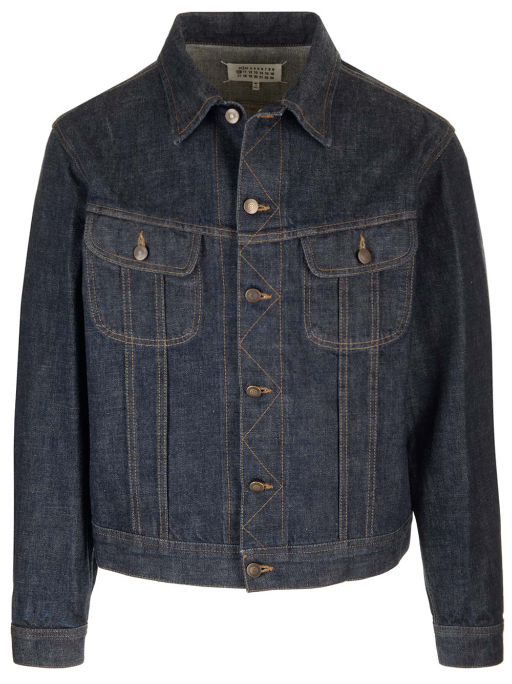 Shop Maison Margiela Denim Jacket With Pockets In Blue