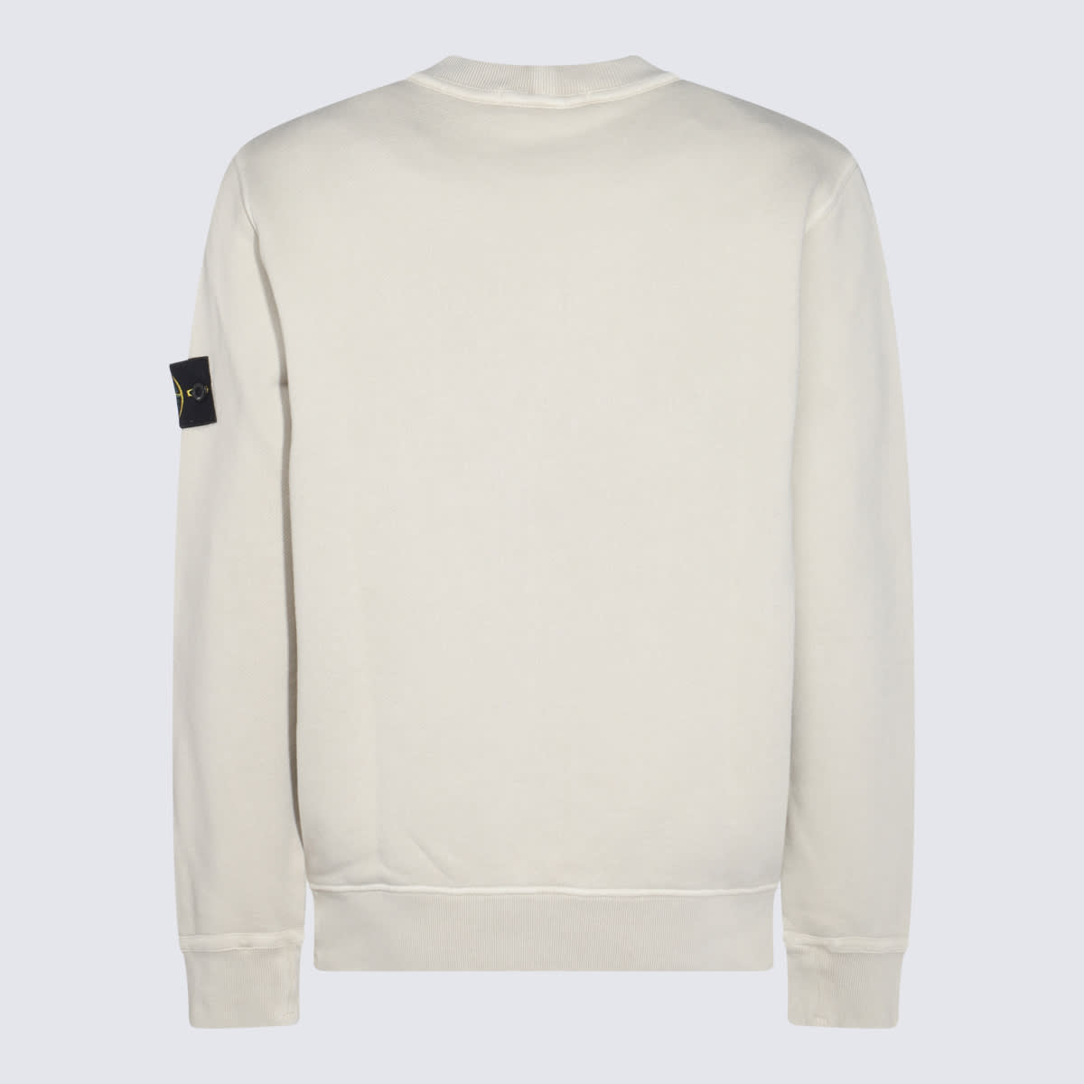 Shop Stone Island White Cotton Sweatshirt In Plaster