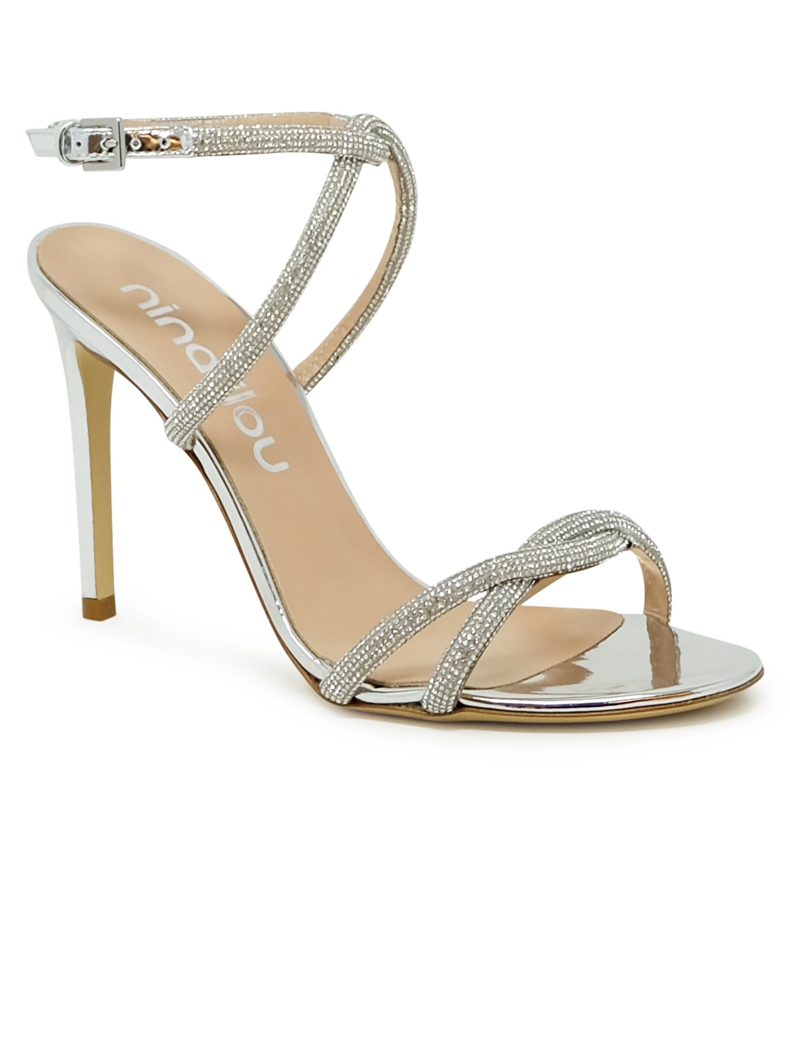 Shop Ninalilou Leather Sandal In Silver