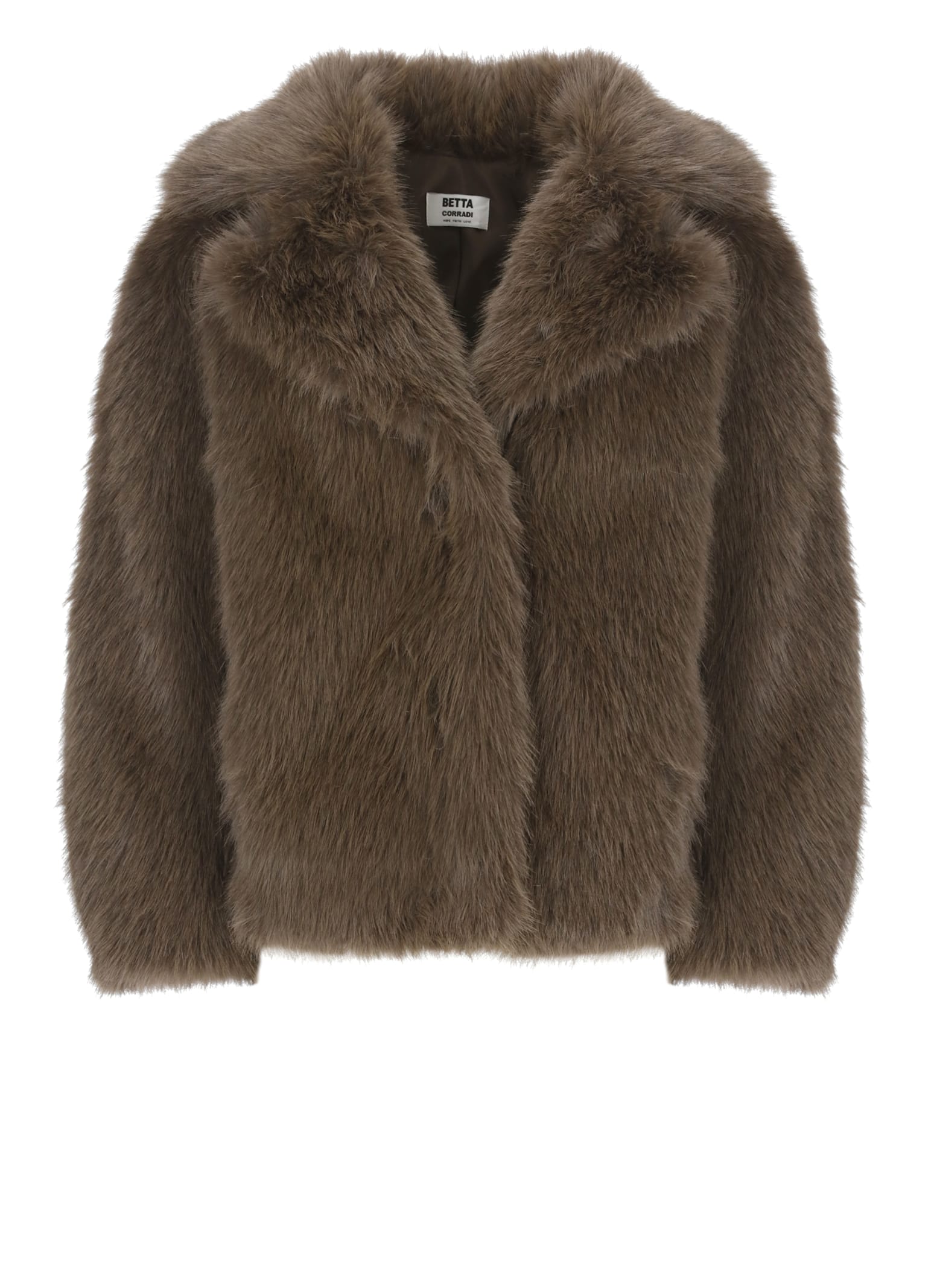 Shop Betta Corradi Synth Fur Coat In Brown