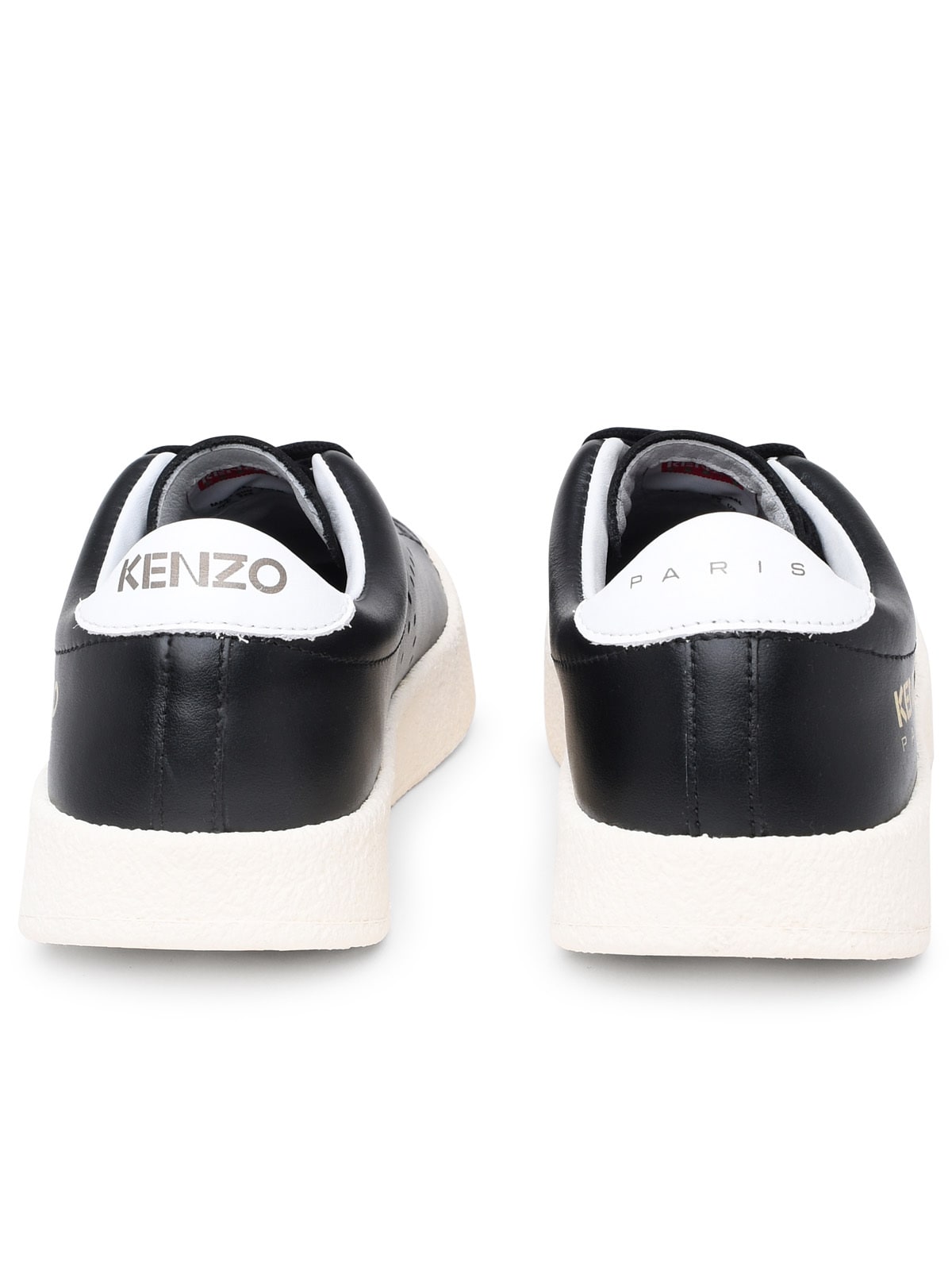 Shop Kenzo Black Leather Sneakers