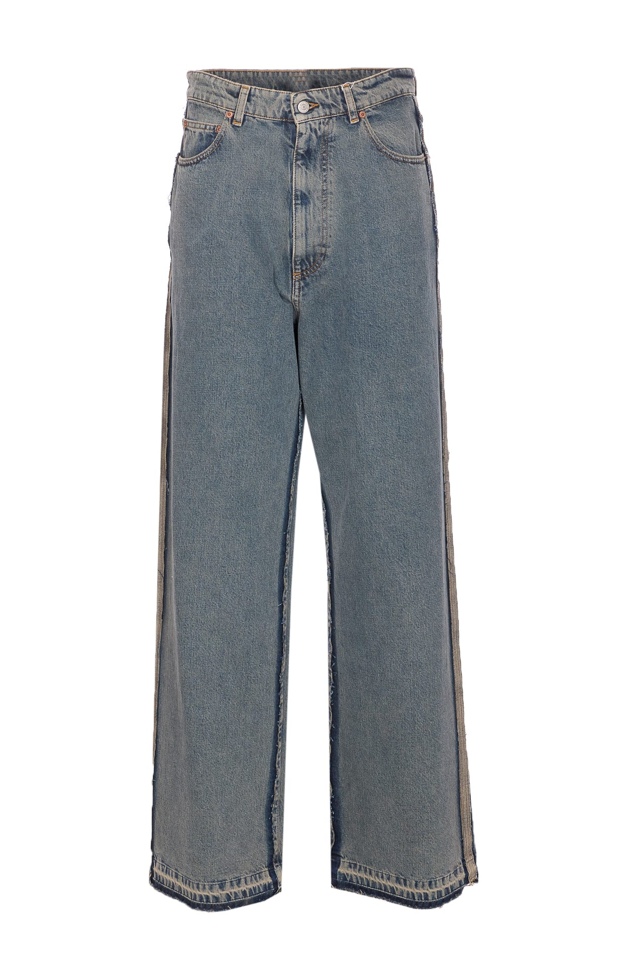 Mm6 Maison Margiela Wide Leg Jeans In Gray