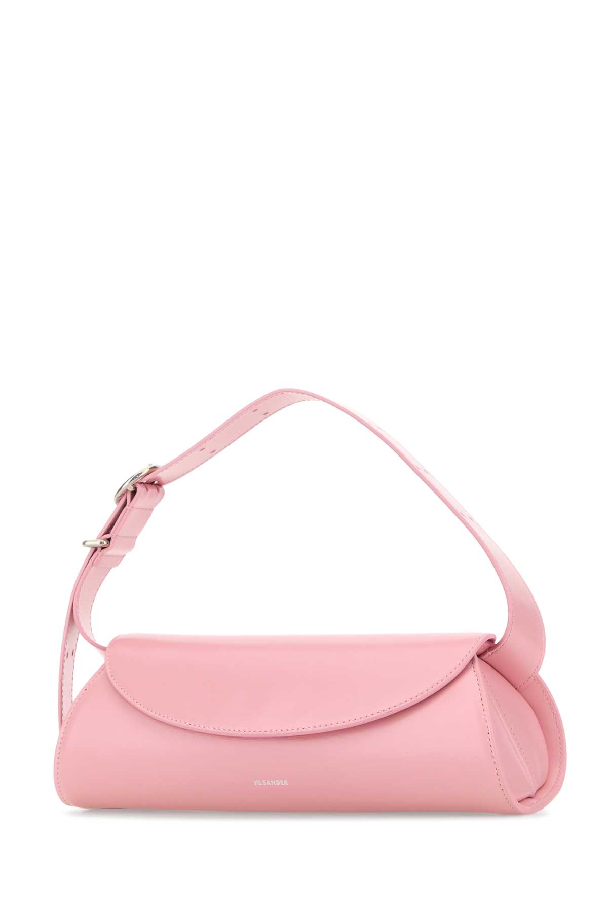 Jil Sander Small Cannolo Crossbody Bag In Leather In Pink