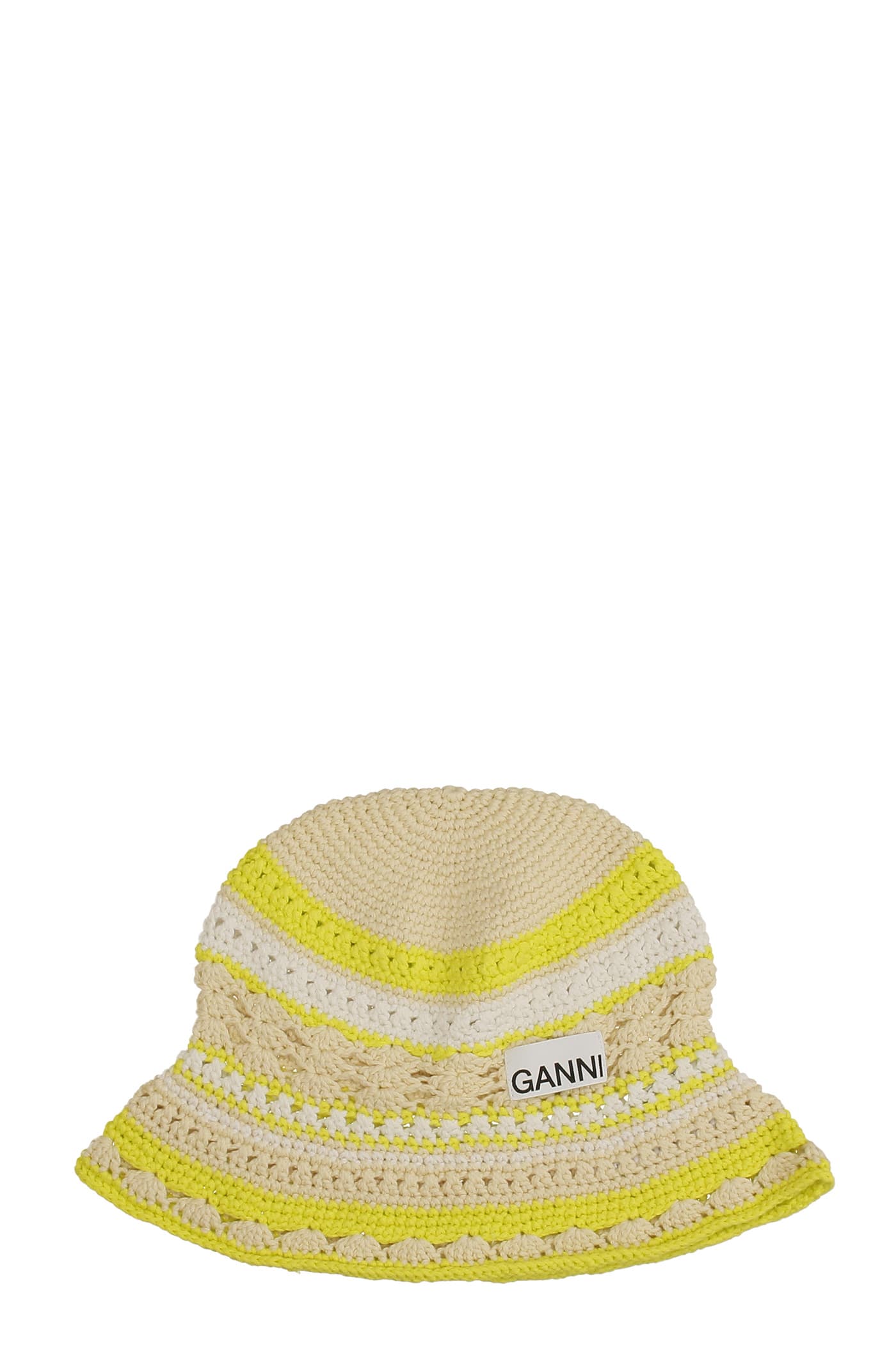 Ganni Hats In White Cotton