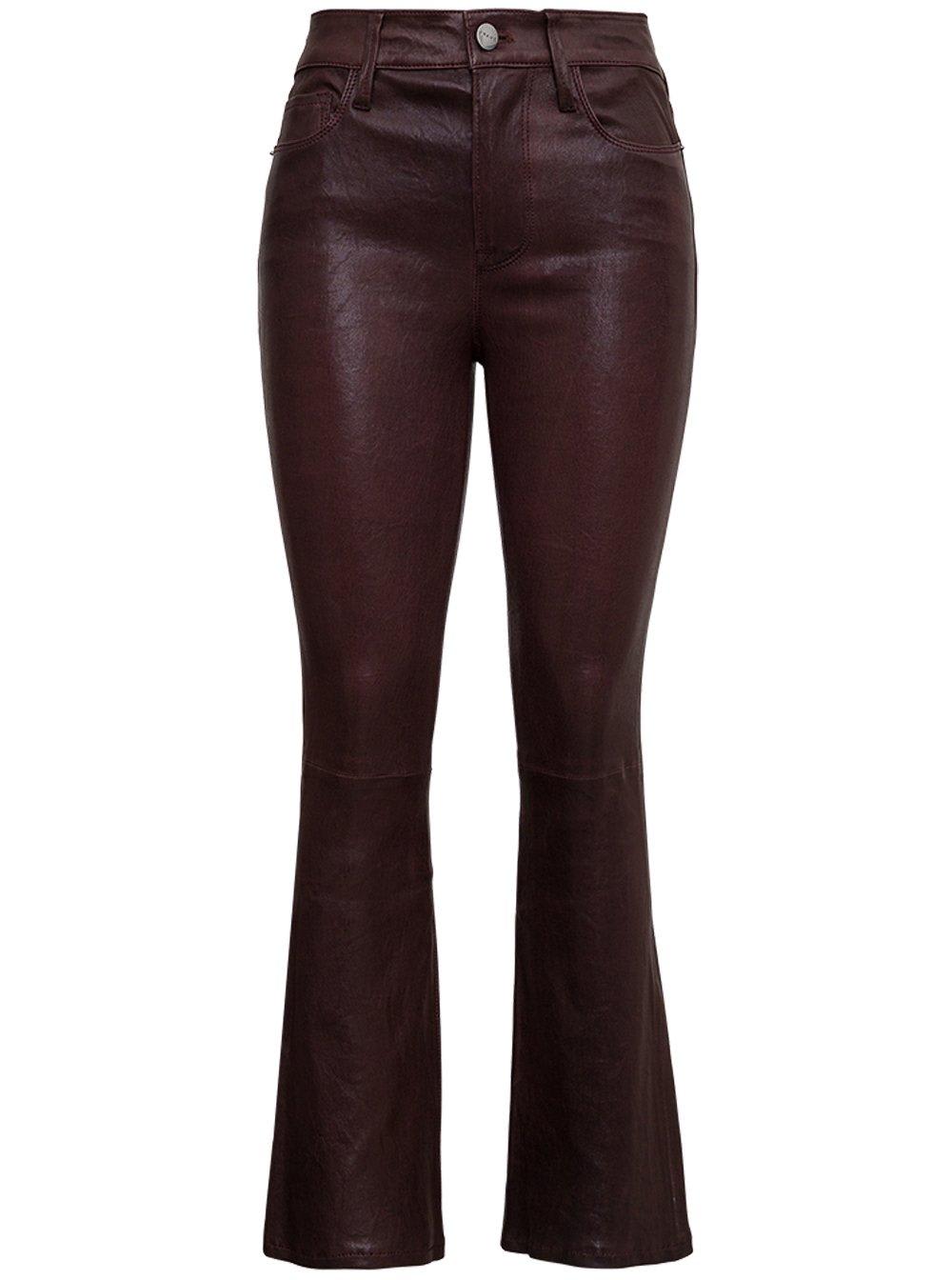 Frame Le Crop Flared Leather Pants