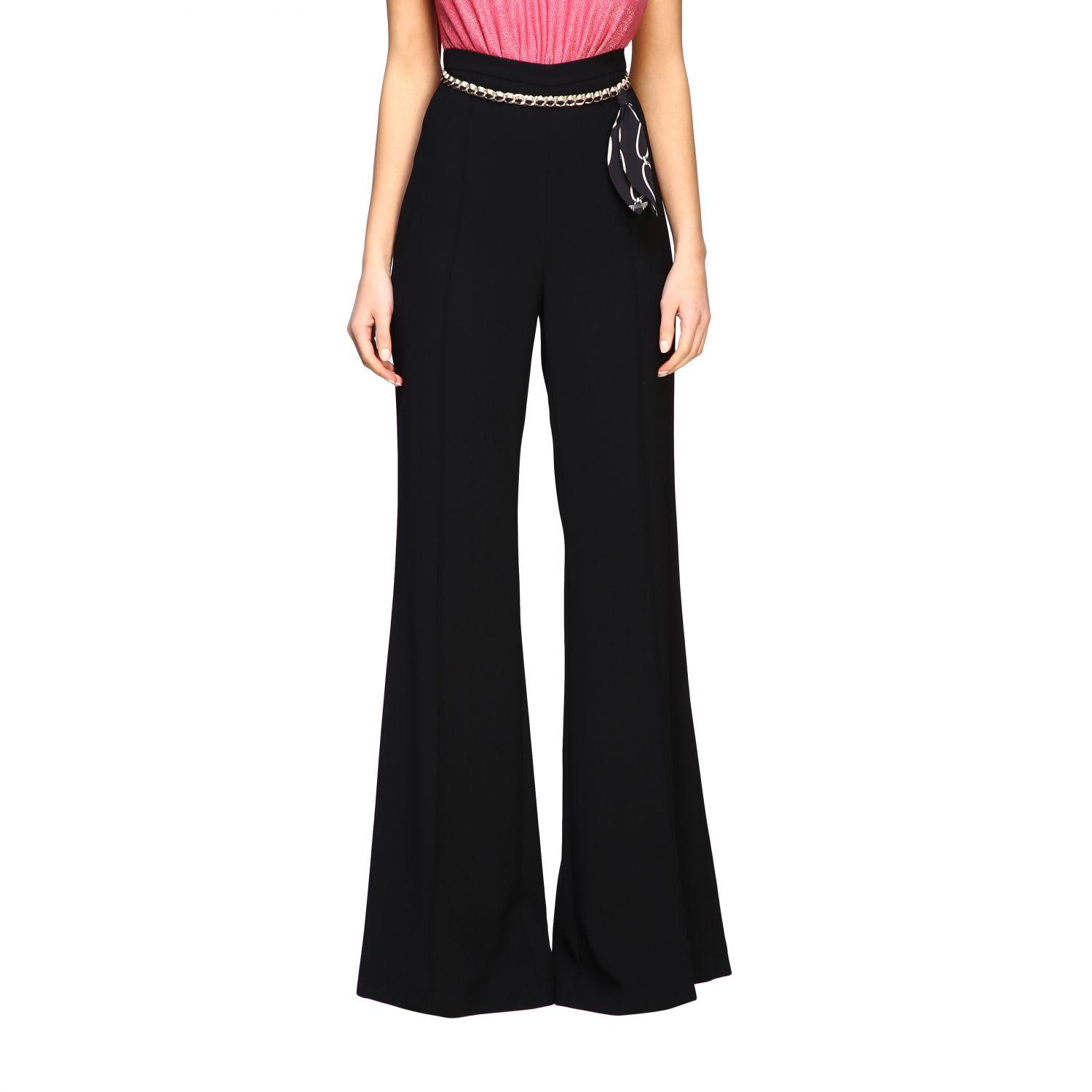 ELISABETTA FRANCHI CELYN B. ELISABETTA FRANCHI SUIT ELISABETTA FRANCHI TROUSERS WITH CHAIN,11235826