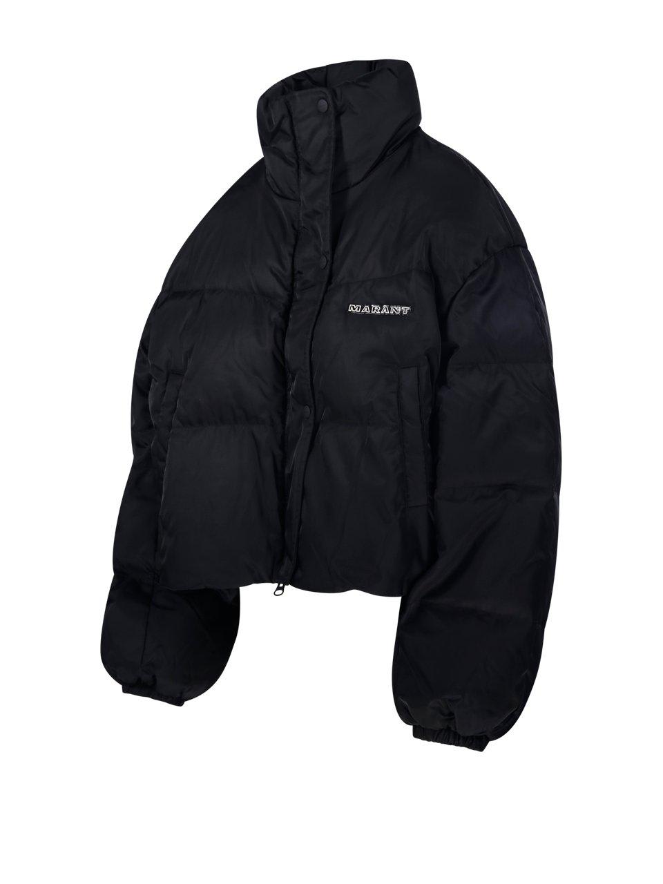 Shop Marant Etoile Logo Rubberised Padded Coat In Black