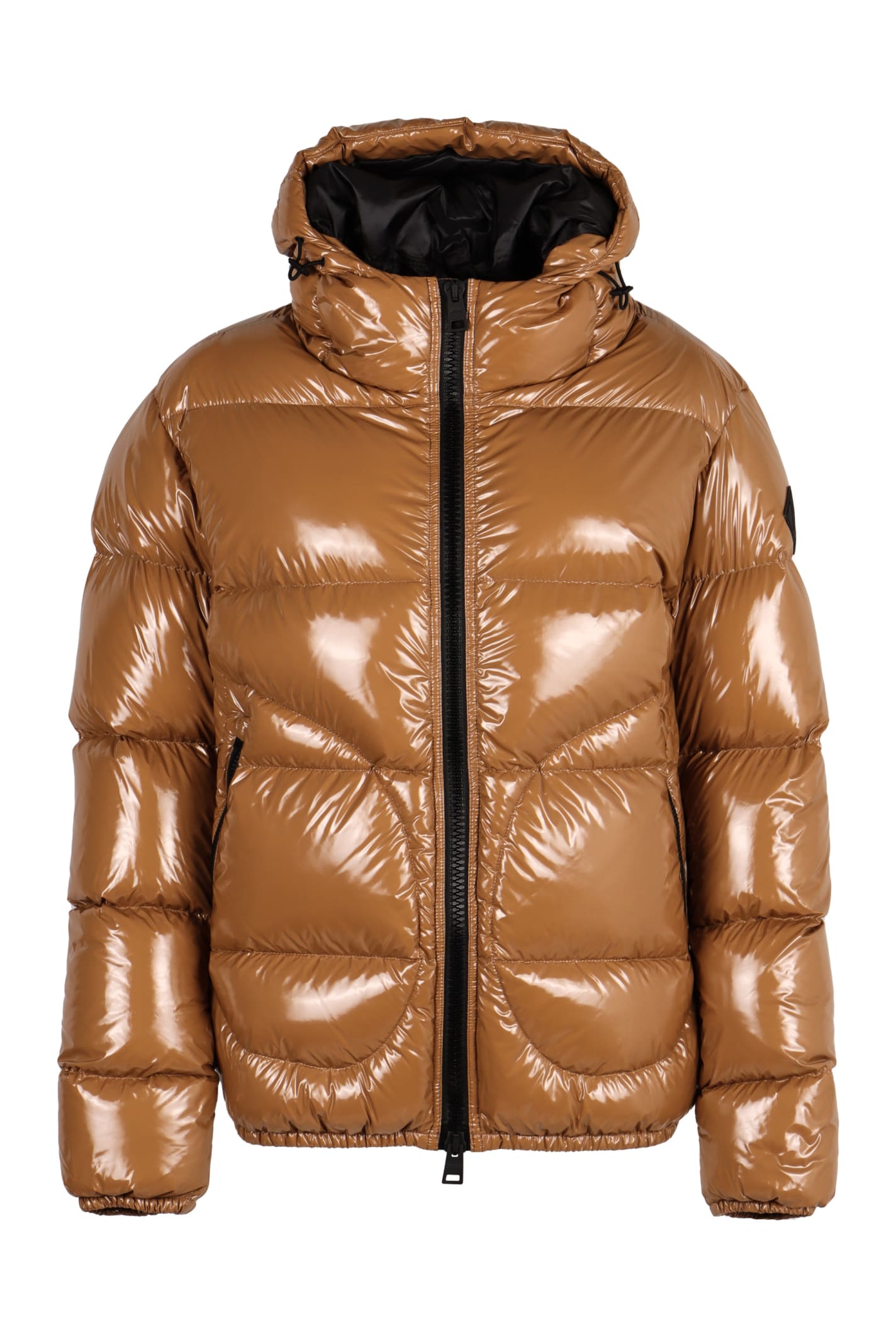 Shop Herno Glossy Nylon Down Jacket In Camel