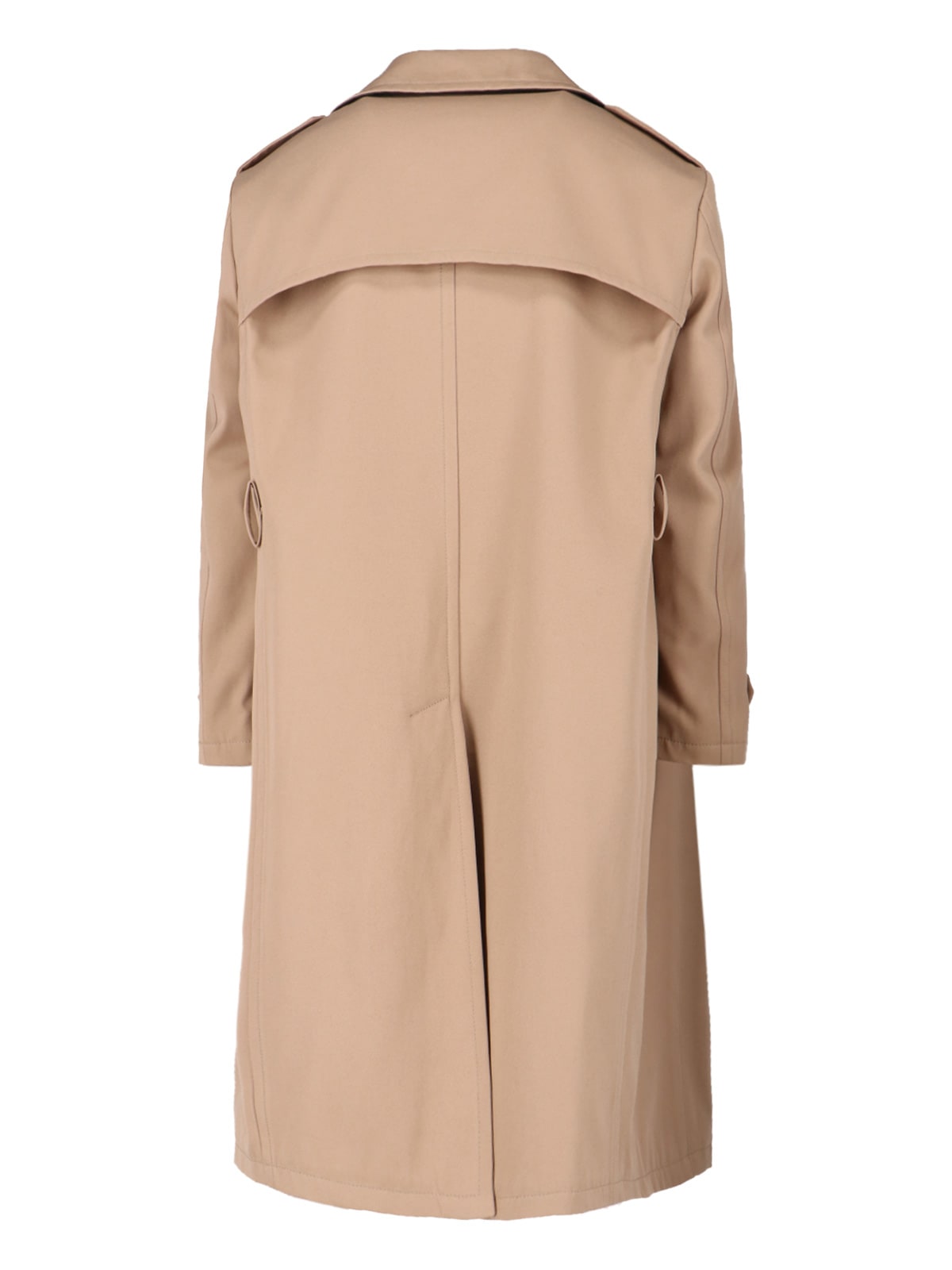 Tagliatore Double-breasted Beige Cotton Trench Coat With Adjustable Belt In Multi