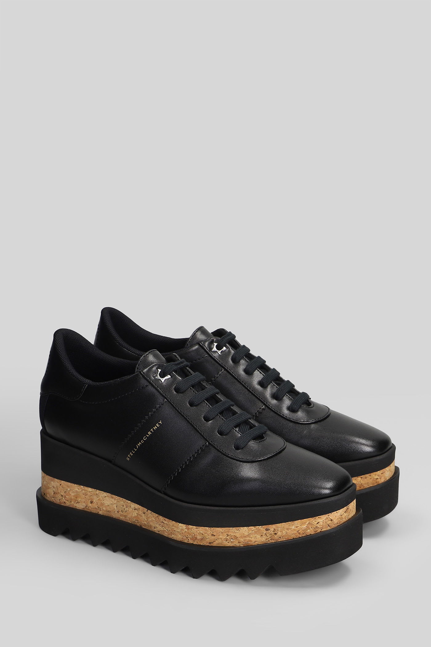 Stella Mccartney Sneakelyse Sneakers In Black Polyuretan In Animal Print