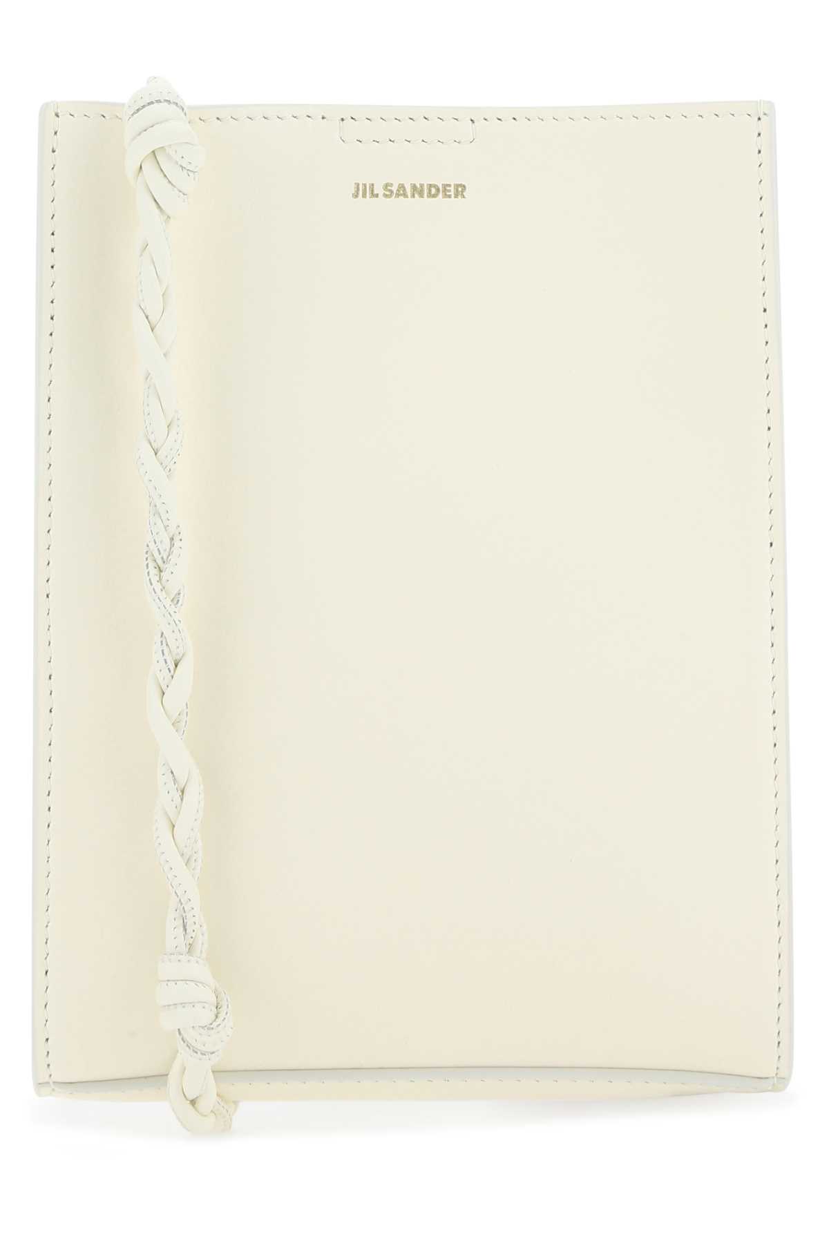 Shop Jil Sander Ivory Leather Small Tangle Shoulder Bag In 106