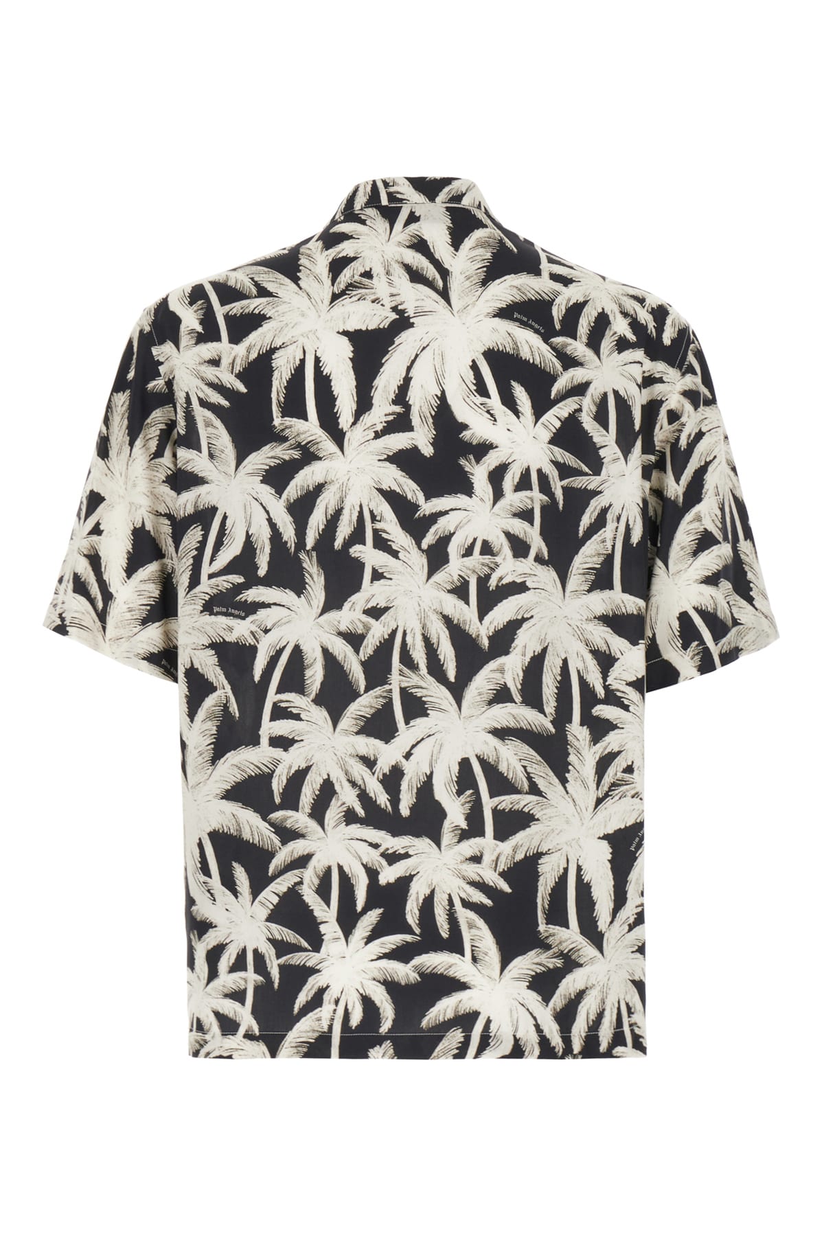 Shop Palm Angels Printed Viscose Shirt In White