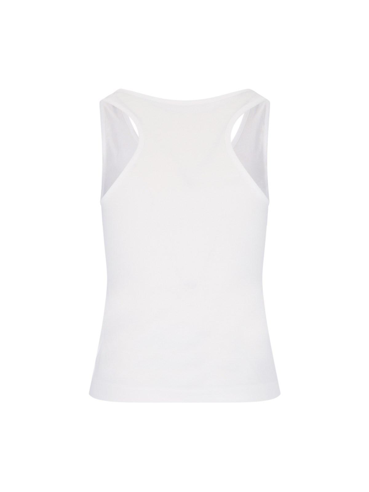 Shop Palm Angels Logo Tank Top In White Black