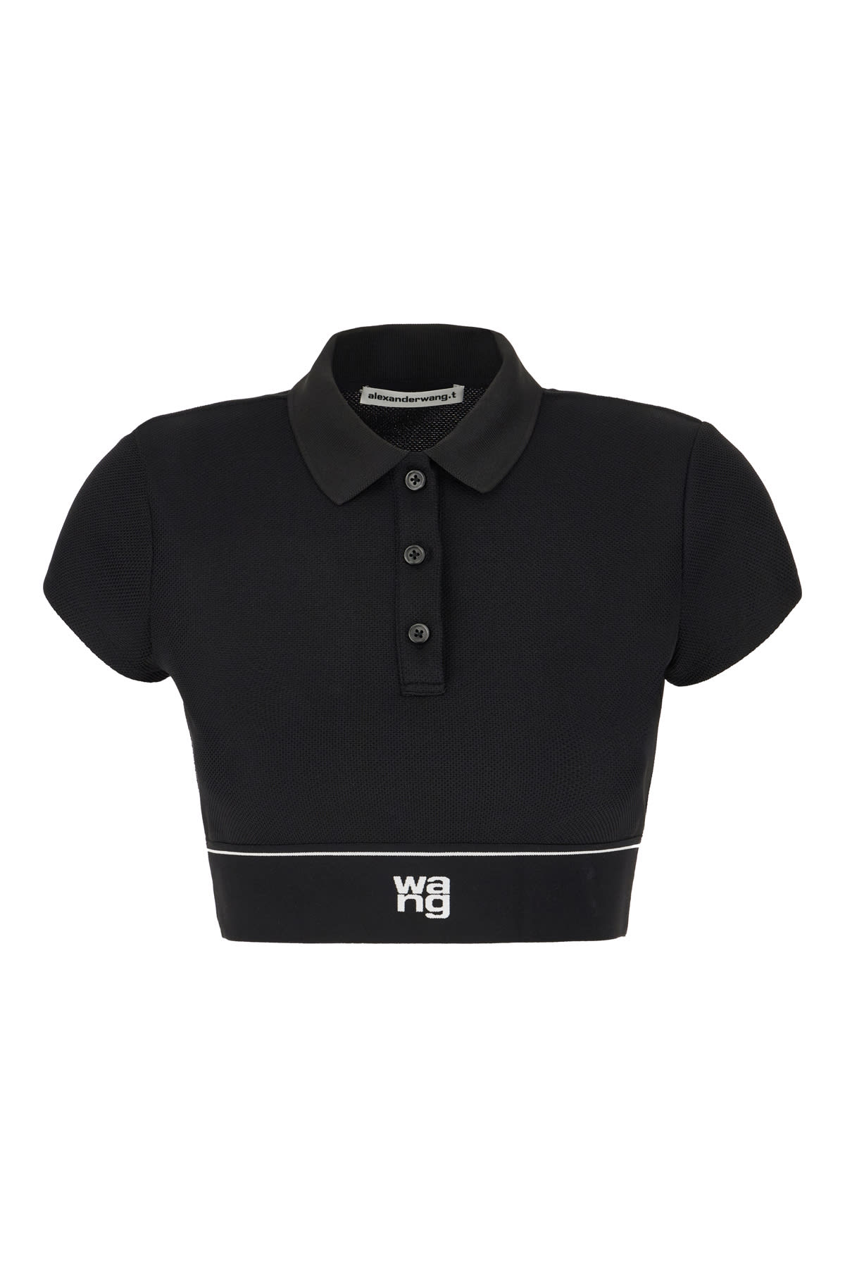 Shop Alexander Wang T Black Piquet Polo Shirt