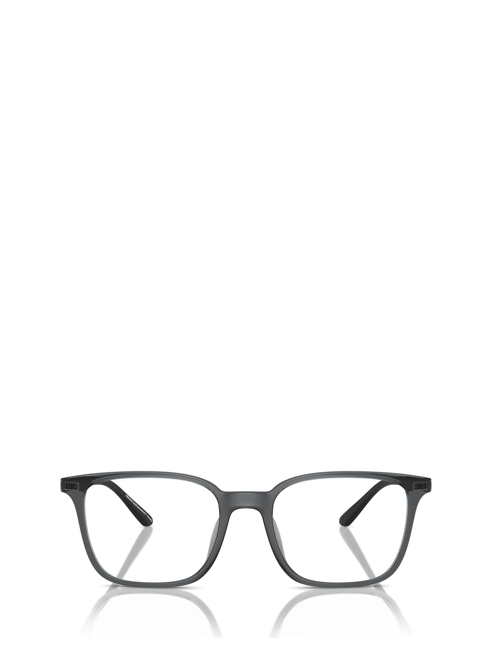 Shop Emporio Armani Ea3242u Shiny Transparent Black Glasses