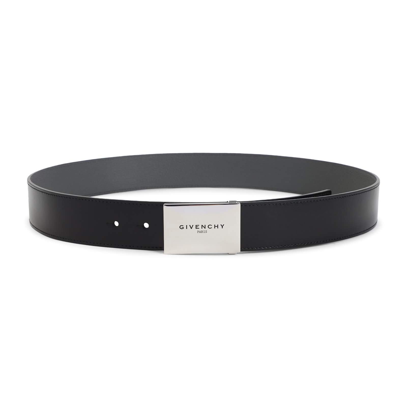 Givenchy Adjustable Reversible Metal Shape Belt In Black
