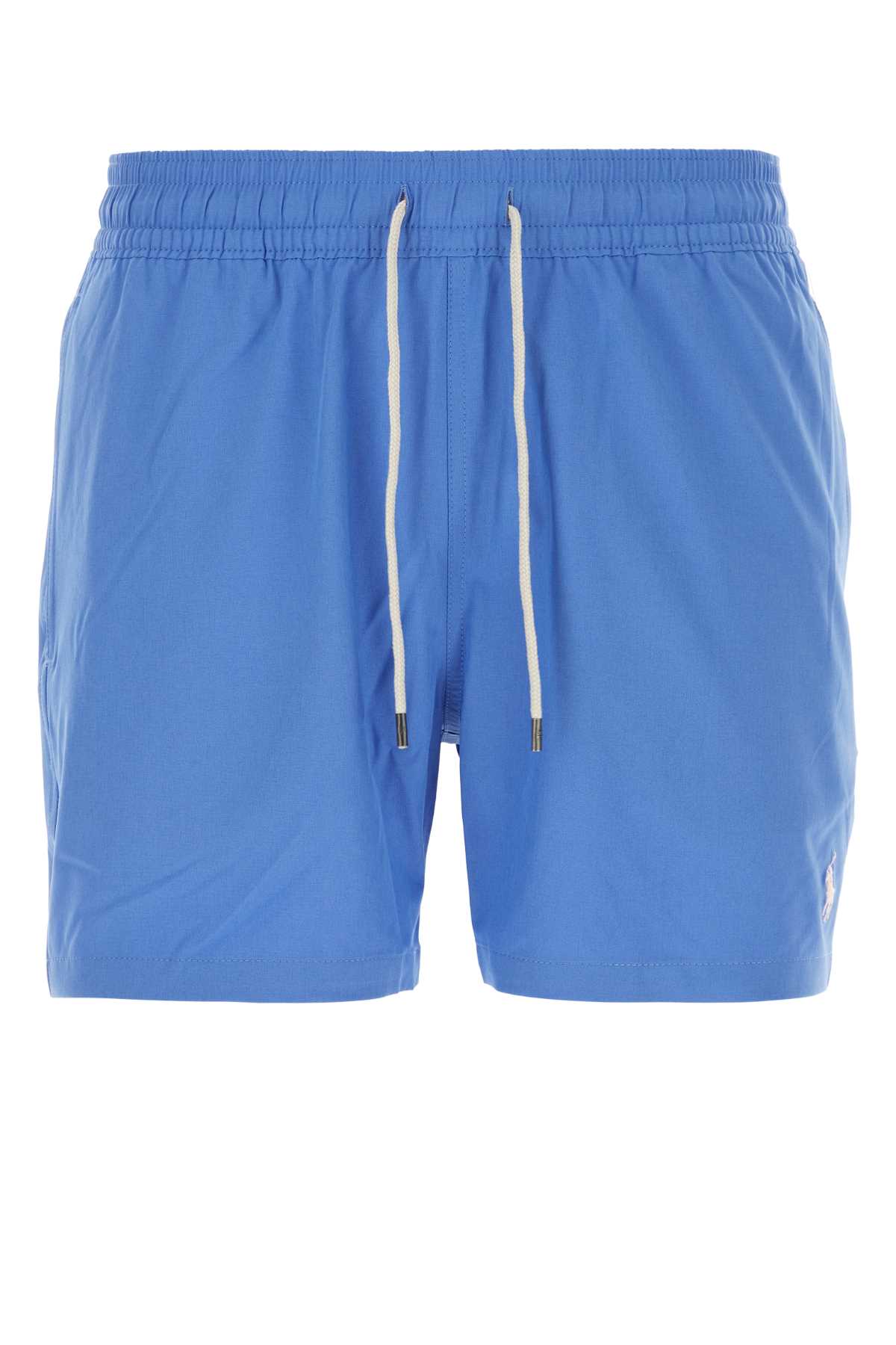 Shop Polo Ralph Lauren Air Force Blue Stretch Polyester Swimming Shorts In Newenglandblue