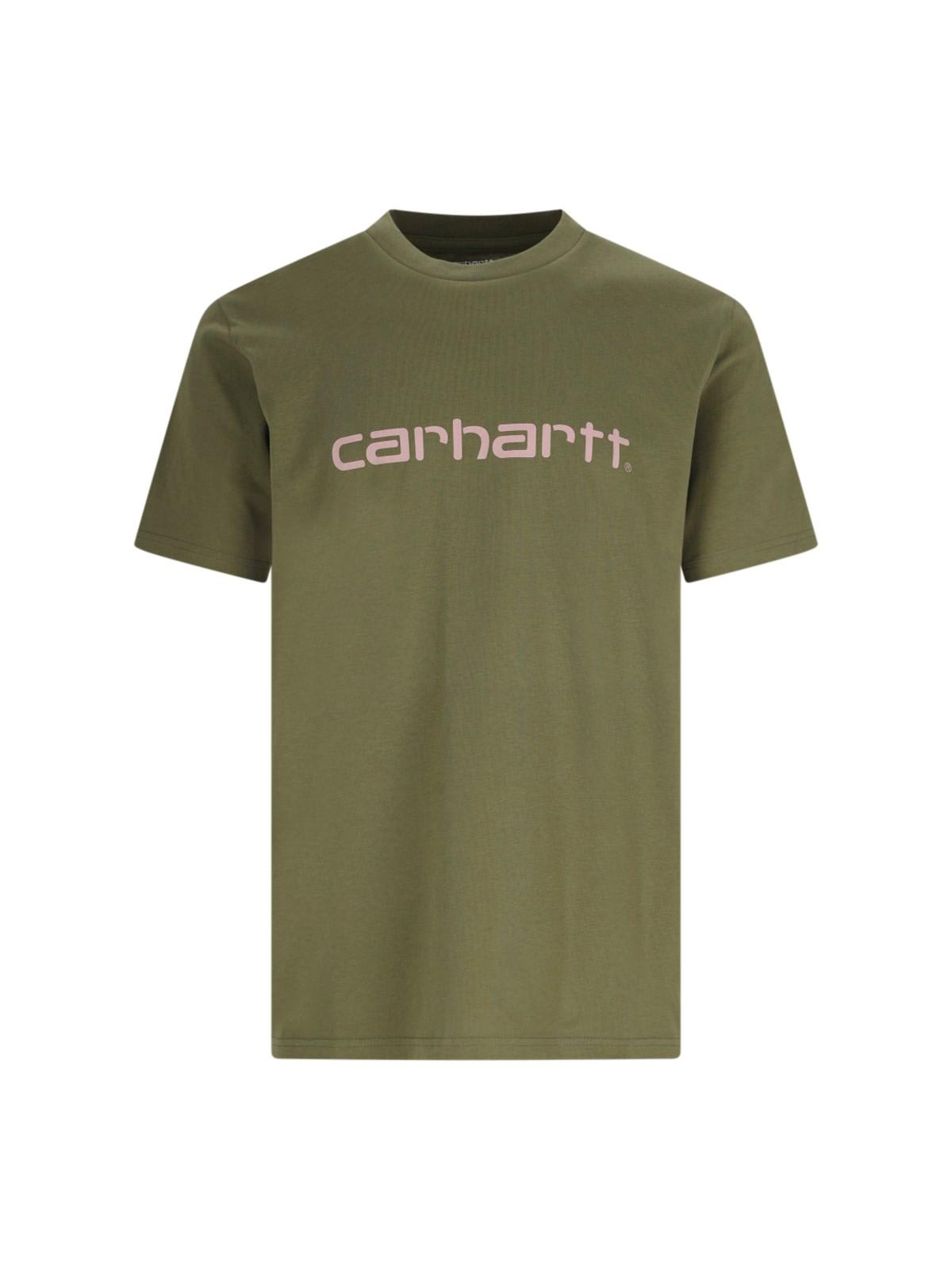 Shop Carhartt S/s Script T-shirt In Green