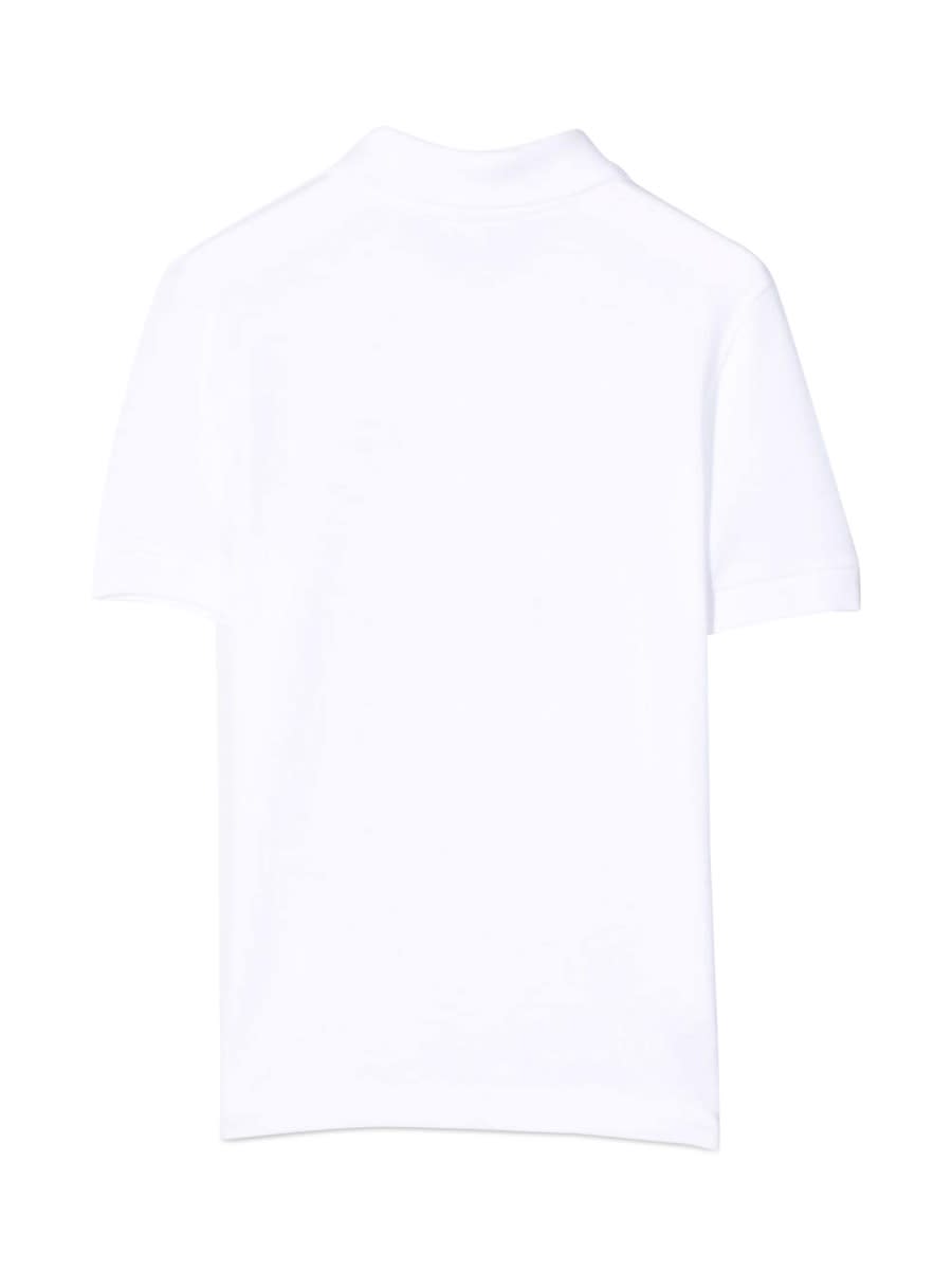 Lacoste Kids' Logo-embroidered Short-sleeved Polo Shirt In White