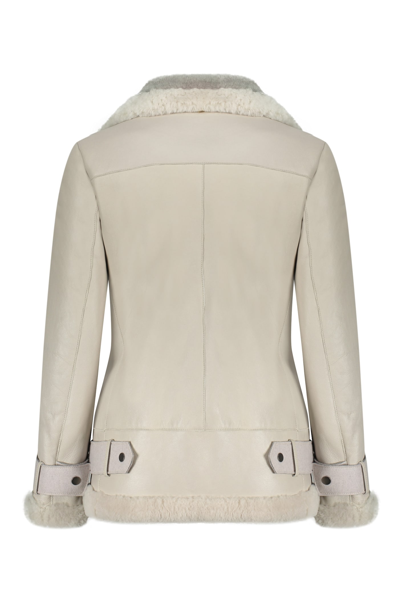 Lorena Antoniazzi Leather Jacket In Grey