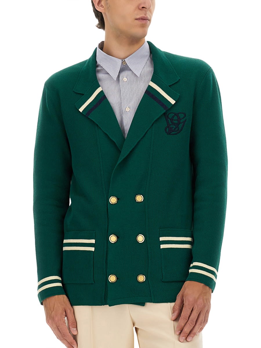 Valentino Wool And Cotton Jacket In Green
