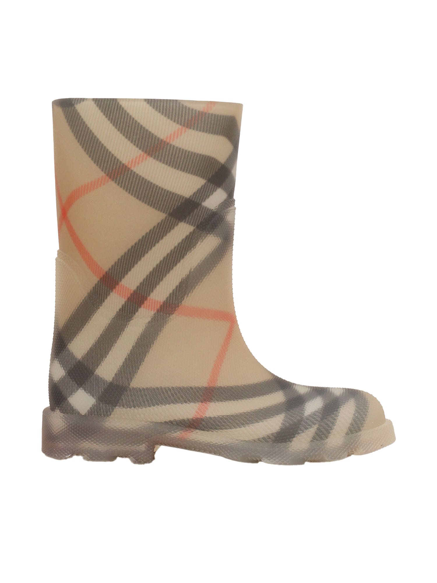 Burberry Little Kids Beige Check Rubber Marsh Boots In Beige