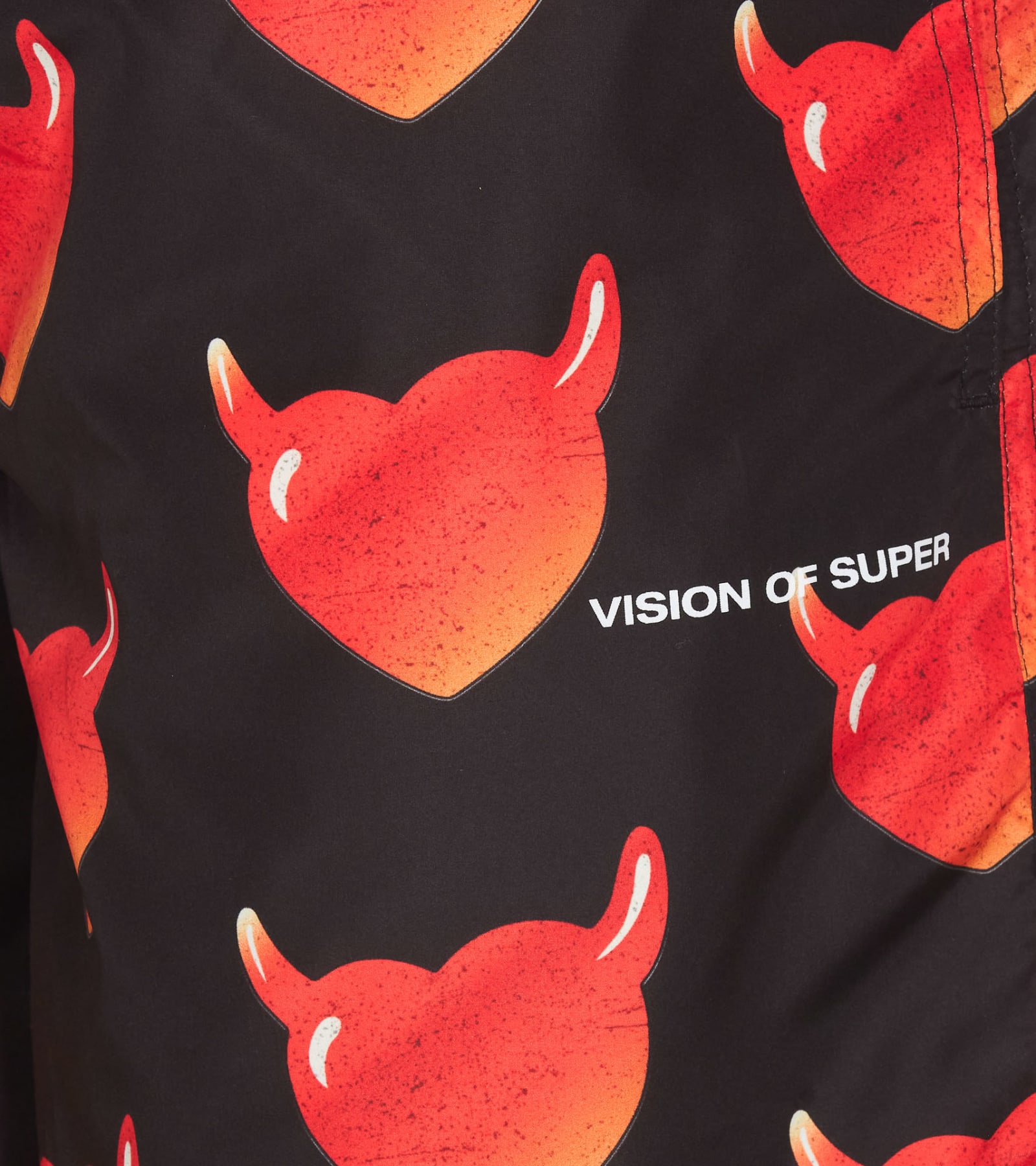 Shop Vision Of Super Vos Heart Allover Swimwear In Black