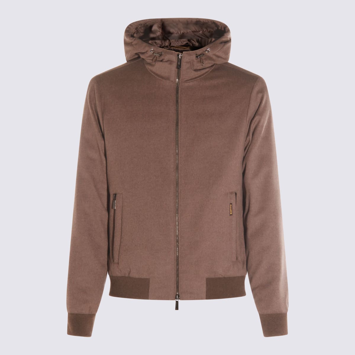 Moorer Hooded Down Jacket With Ribbed Cuffs And Hem In Multi