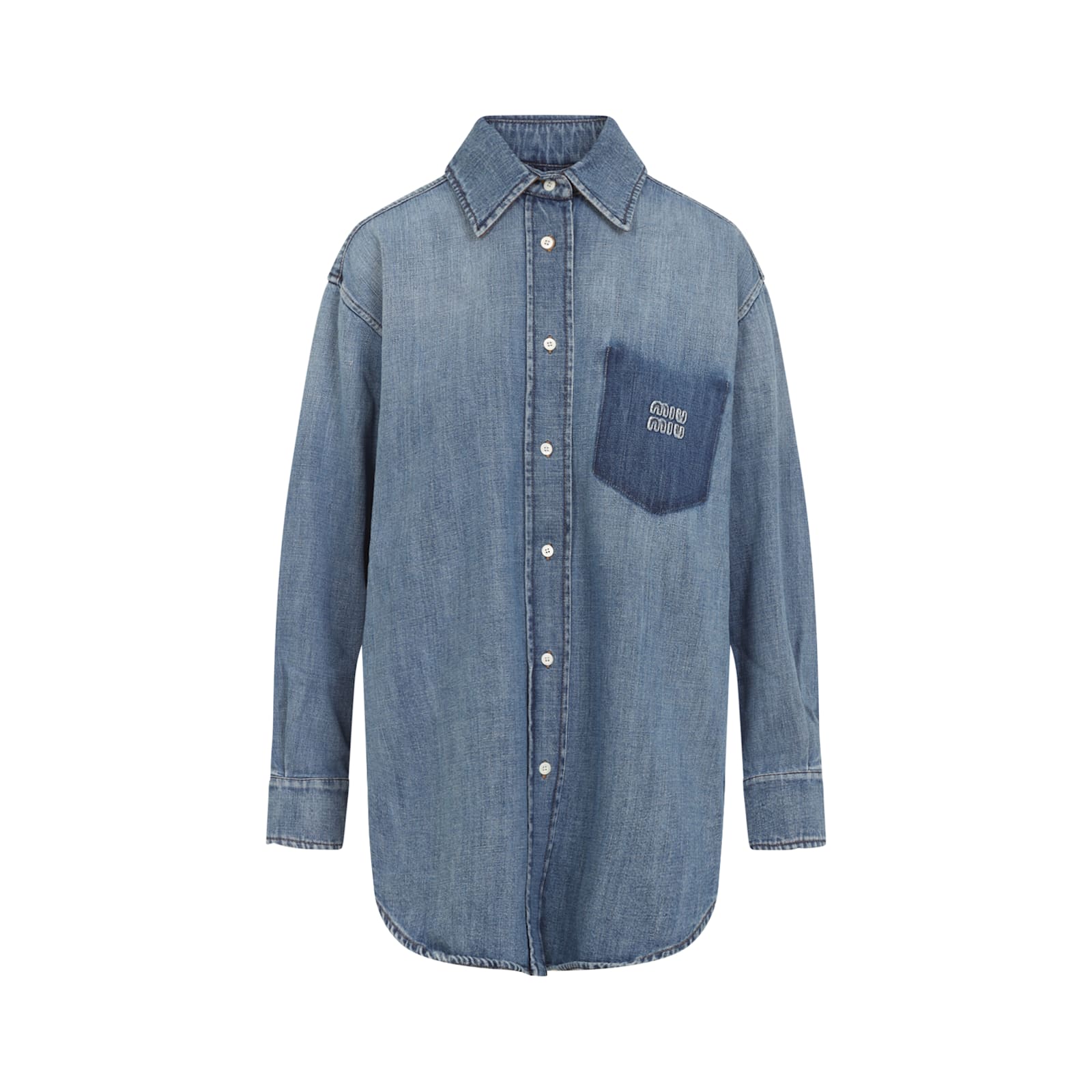 Miu Miu Denim Shirt In Blue