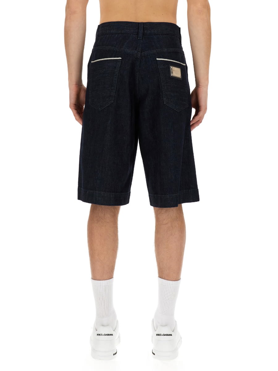 Shop Dolce & Gabbana Denim Bermuda Shorts