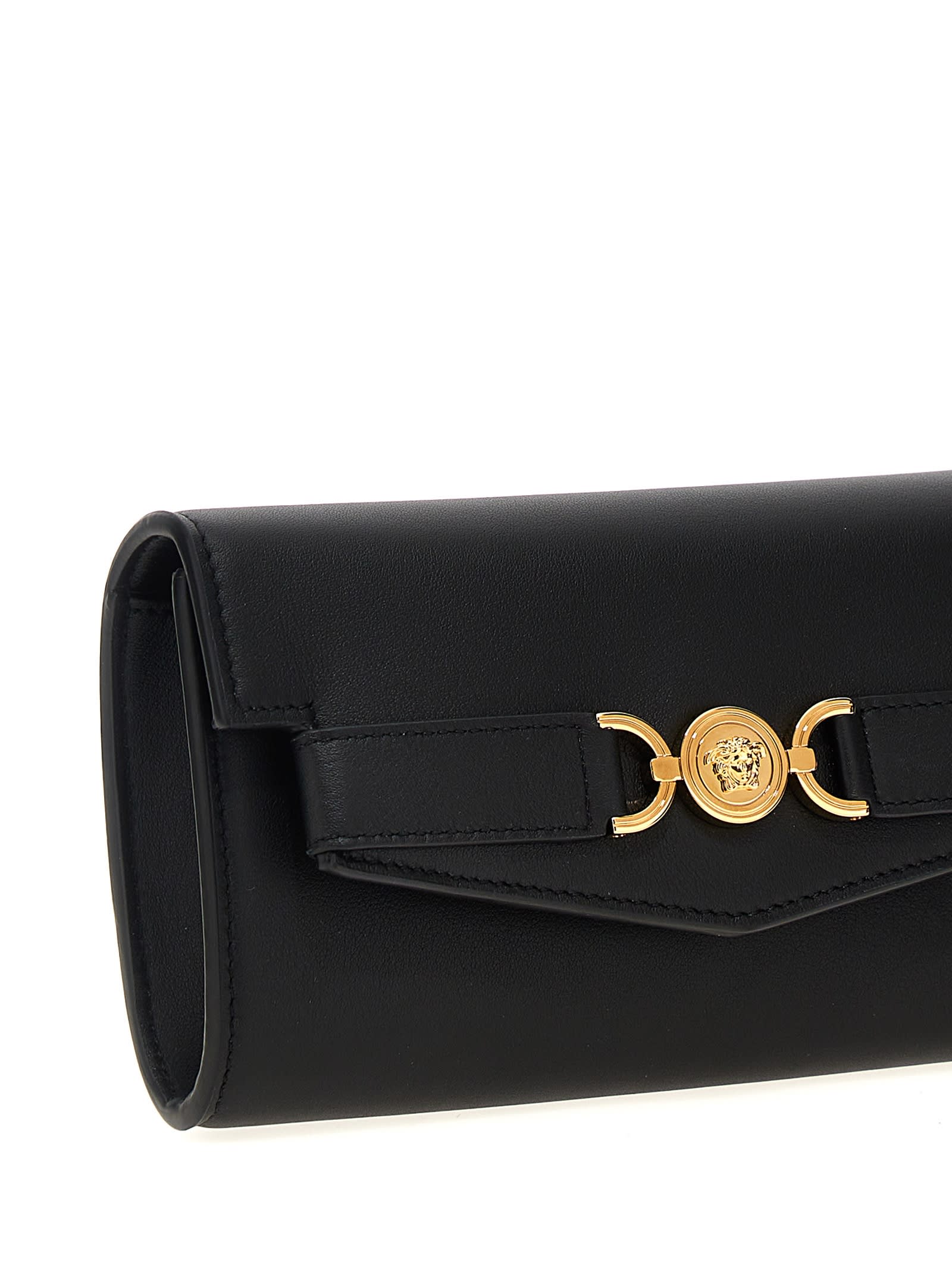 Shop Versace Medusa 95 Wallet On Chain In Black