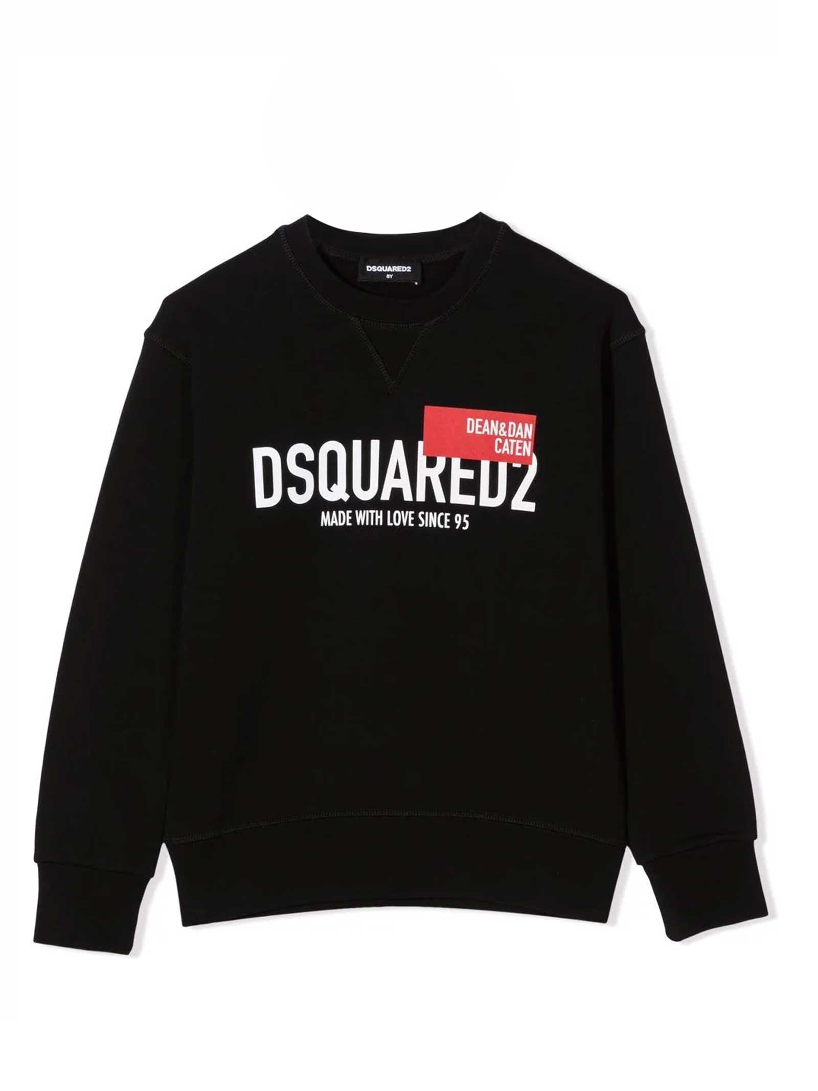 Dsquared2 Black Sweatshirt With Print Dsquared Kids