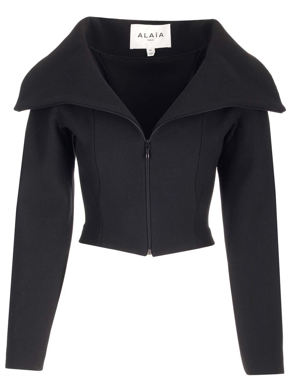 alaia zipped cropped jacket