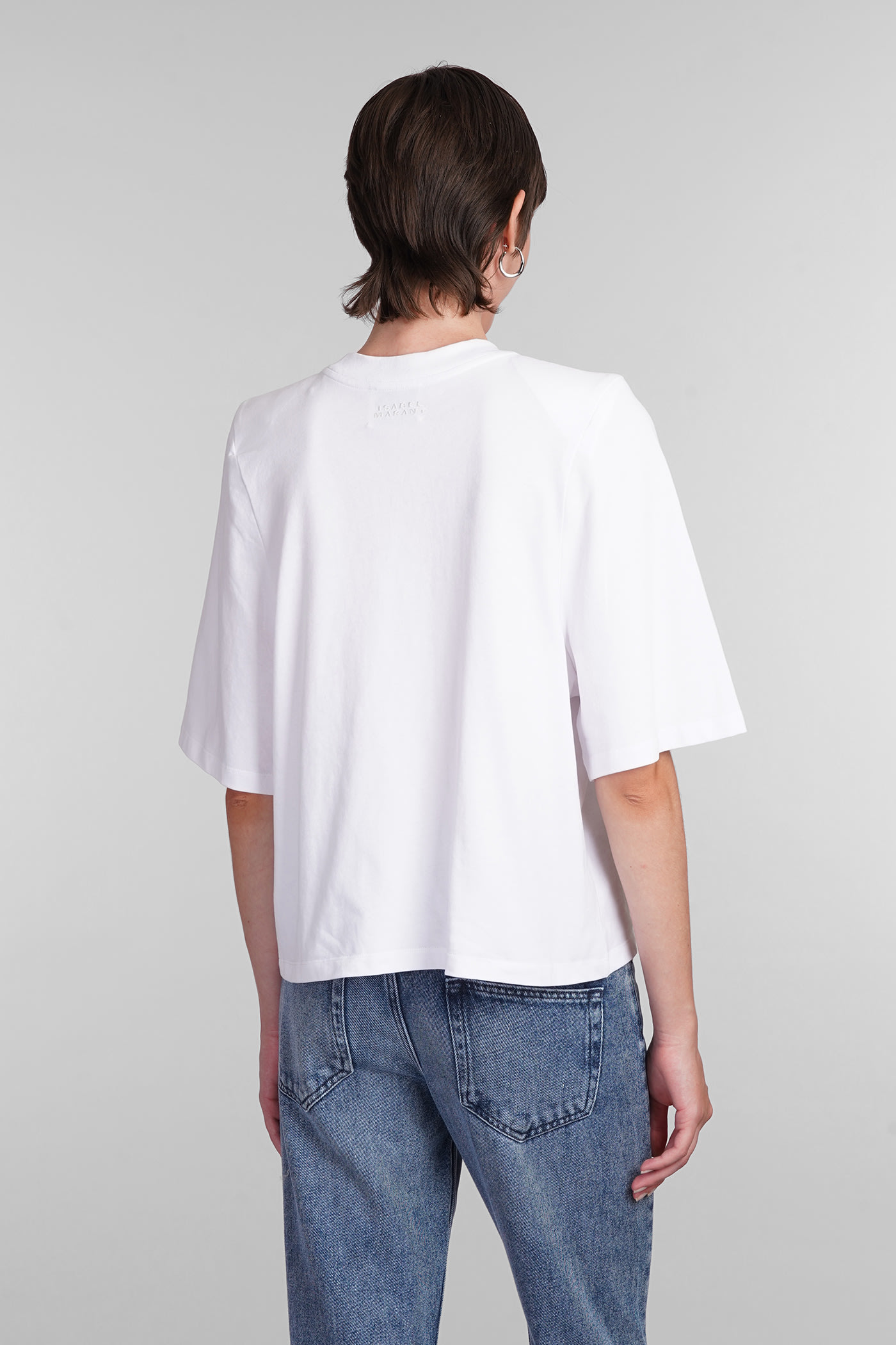 Shop Isabel Marant Ben T-shirt In White Cotton