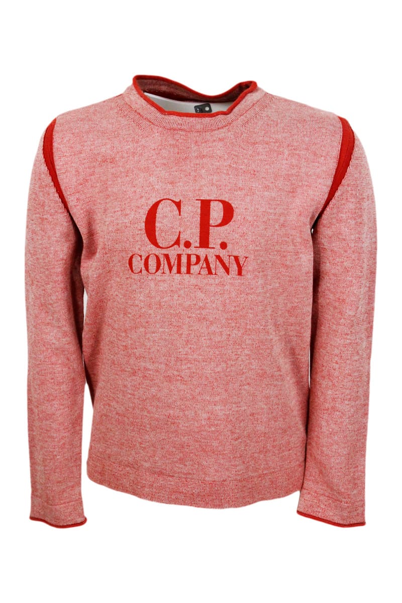 Shop C.p. Company Sweater In Orange