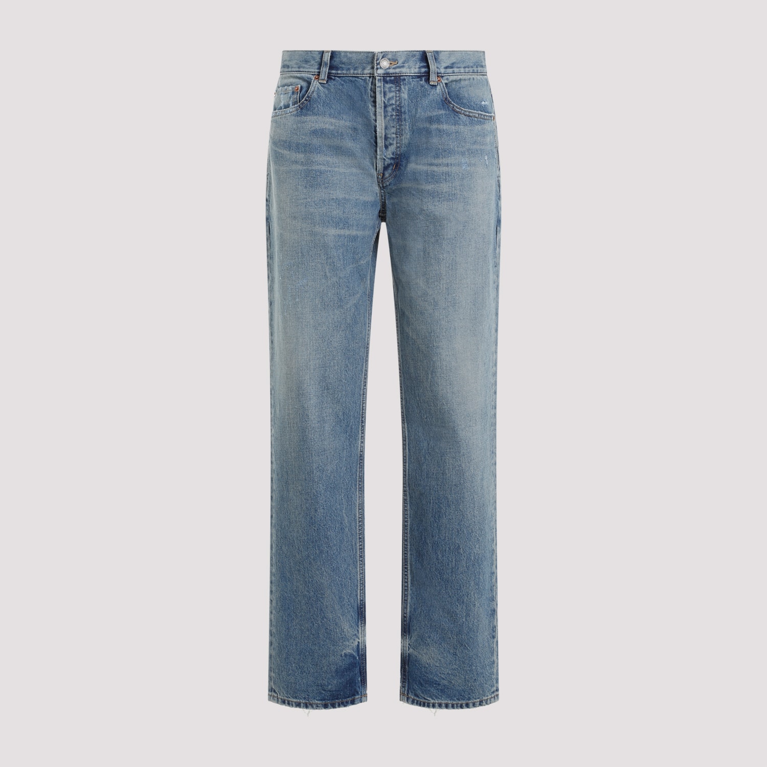 Shop Saint Laurent Relaxed Straight Jeans In Charlotte Blue