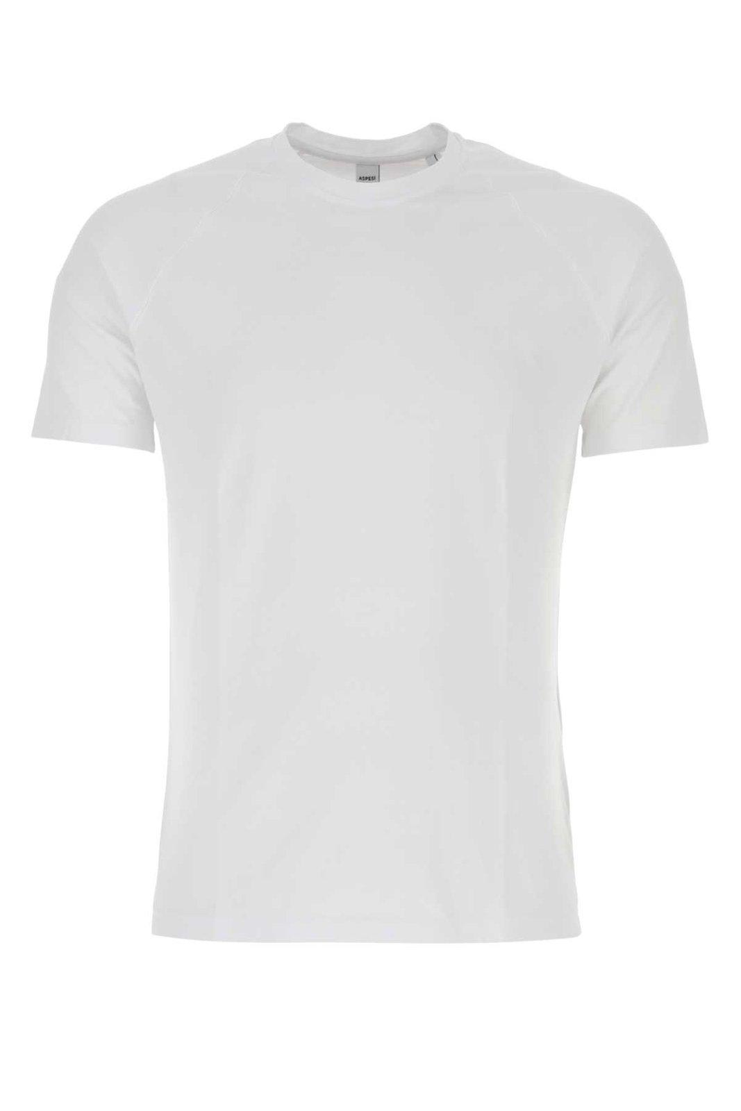 Aspesi Crewneck Short-sleeved T-shirt In Bianco