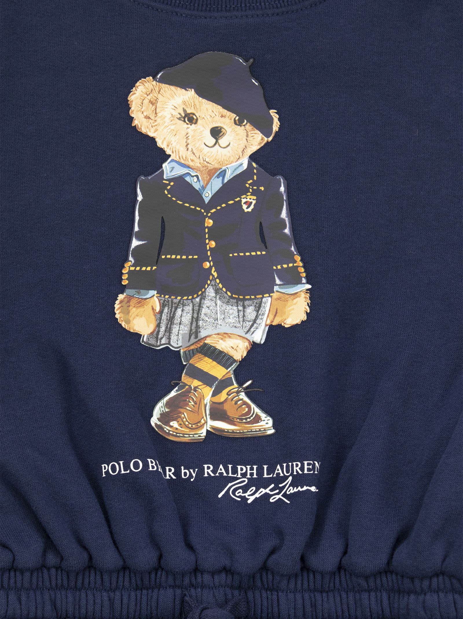 Shop Polo Ralph Lauren Polo Bear Plush Dress In Navy Blue