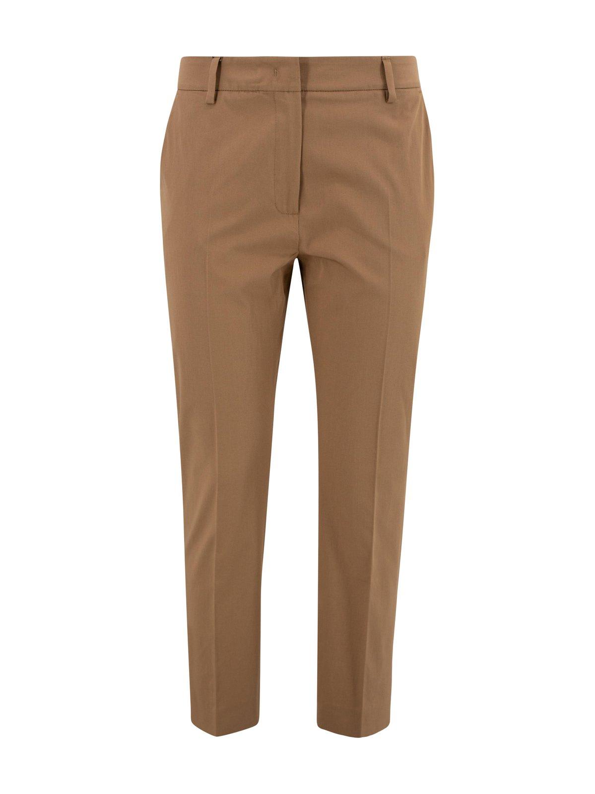 Weekend Max Mara Straight Leg Cropped Pants In Brown